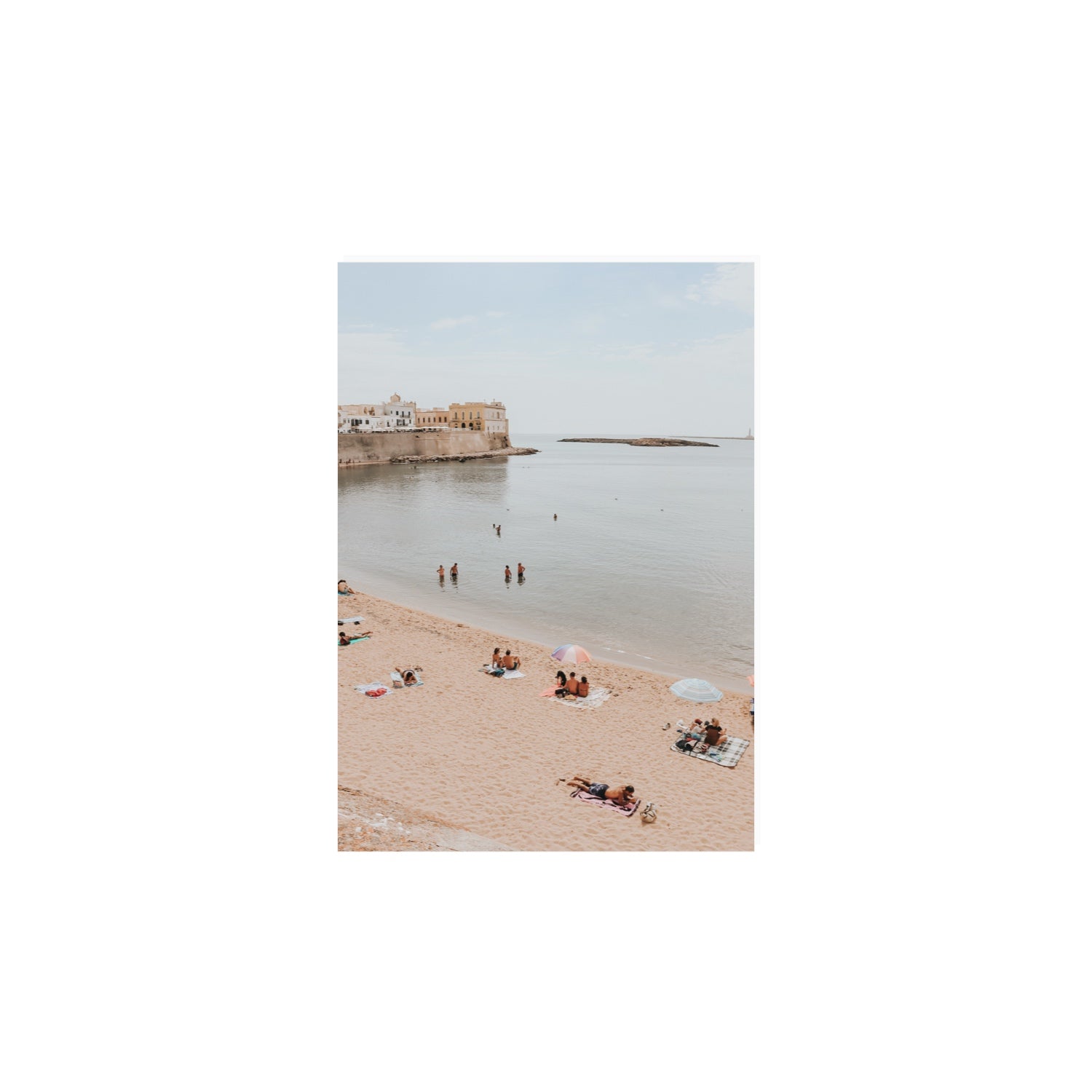 Spiaggia della Purita Puglia coastal art print A4, 29.7 x 21 cm unframed fine art canvas