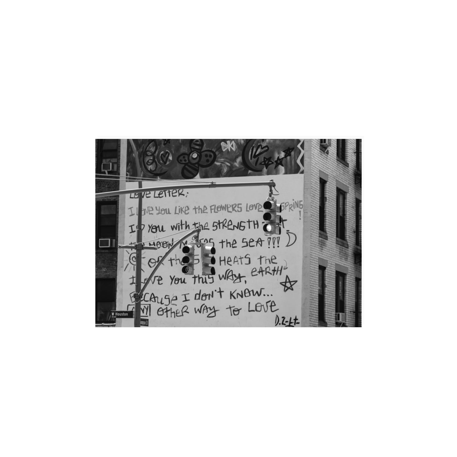Love Letter New York NYC Black & White wall art A3, 42 x 29.7 cm unframed fine art canvas