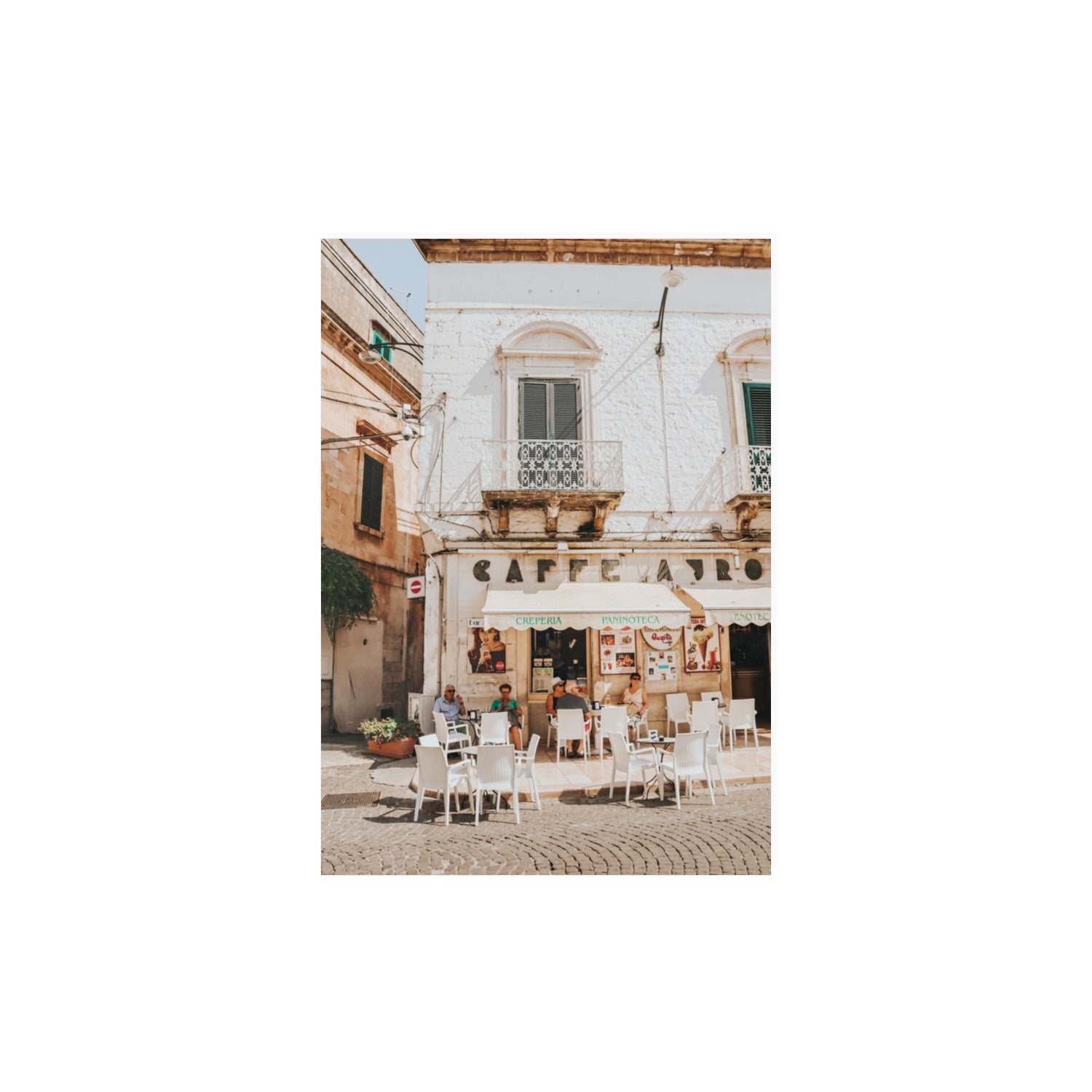 Cafe Ostuni Puglia Café Ostuni Italian wall art A3, 42 x 29.7 cm unframed fine art canvas