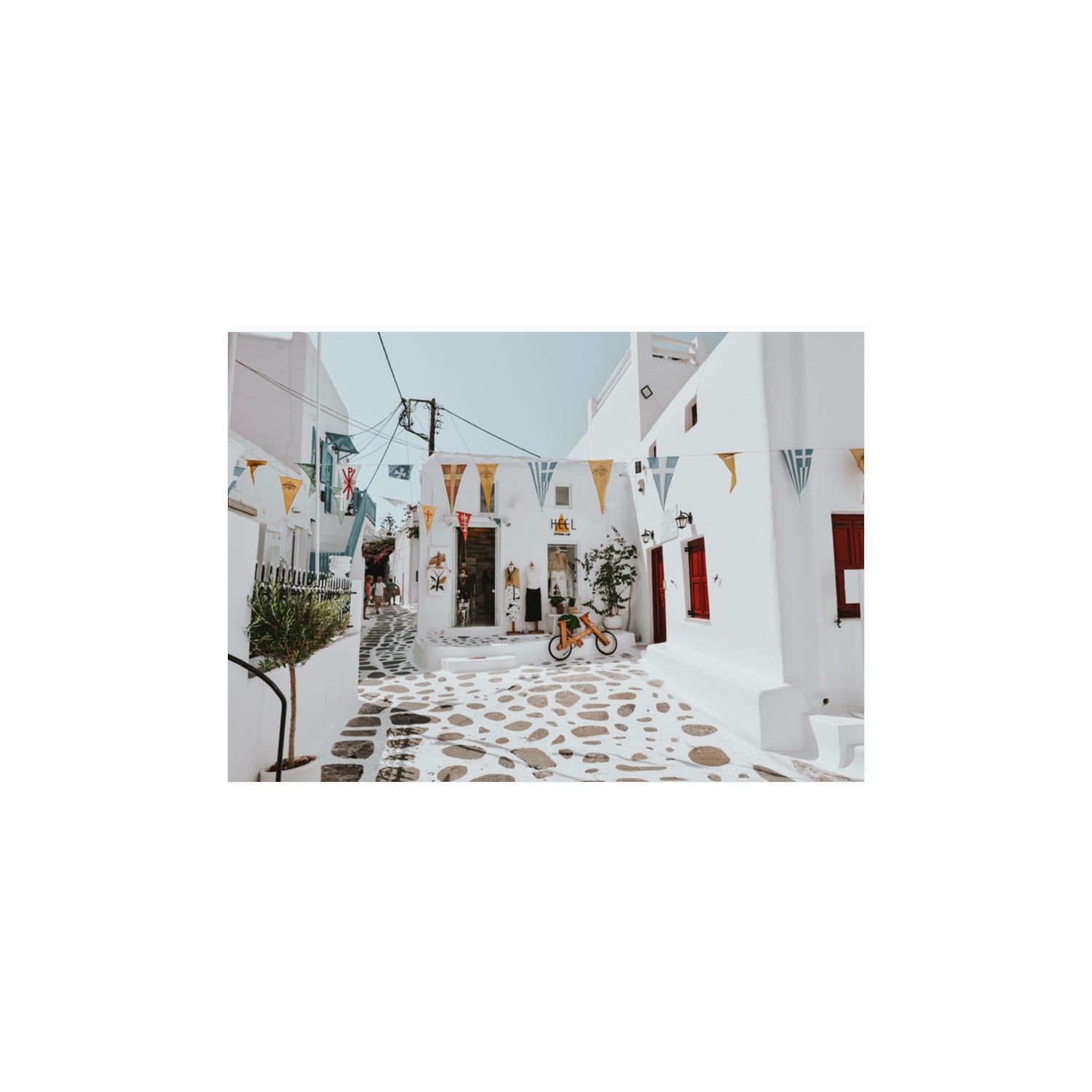 Cruising The Streets Mykonos Greek island wall art A3, 42 x 29.7 cm unframed fine art canvas