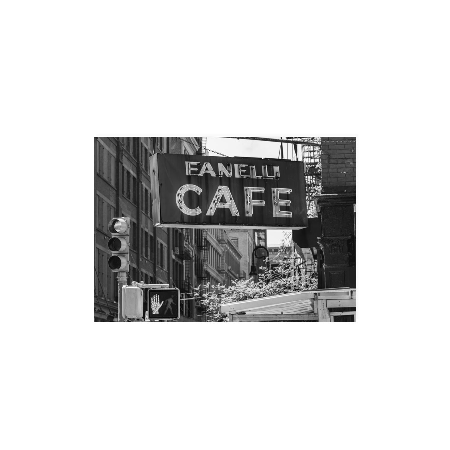 Soho Neon New York NYC Black & White wall art A3, 42 x 29.7 cm unframed fine art canvas