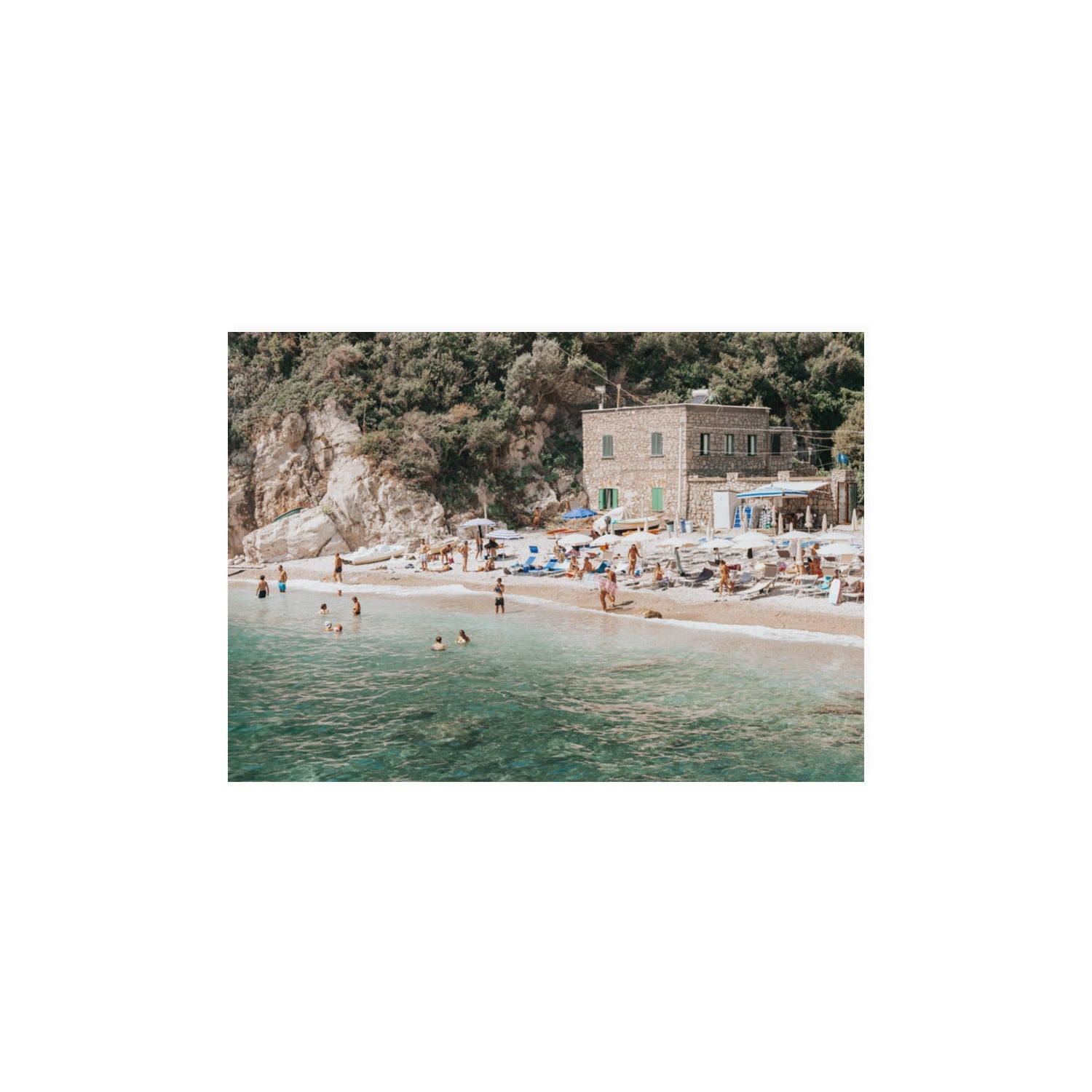 Secluded Sanctuary Nerano Italian Mediterranean decor wall art A3, 42 x 29.7 cm unframed fine art canvas