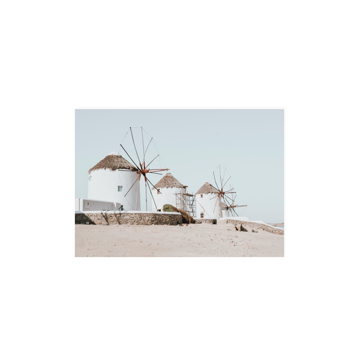 Rustic Icons Mykonos Greek island wall art A3, 42 x 29.7 cm unframed fine art canvas