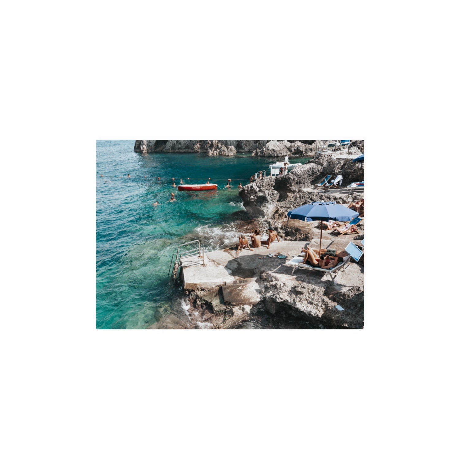 Serenity By The Sea Capri Mediterranean wall art A3, 42 x 29.7 cm unframed fine art canvas
