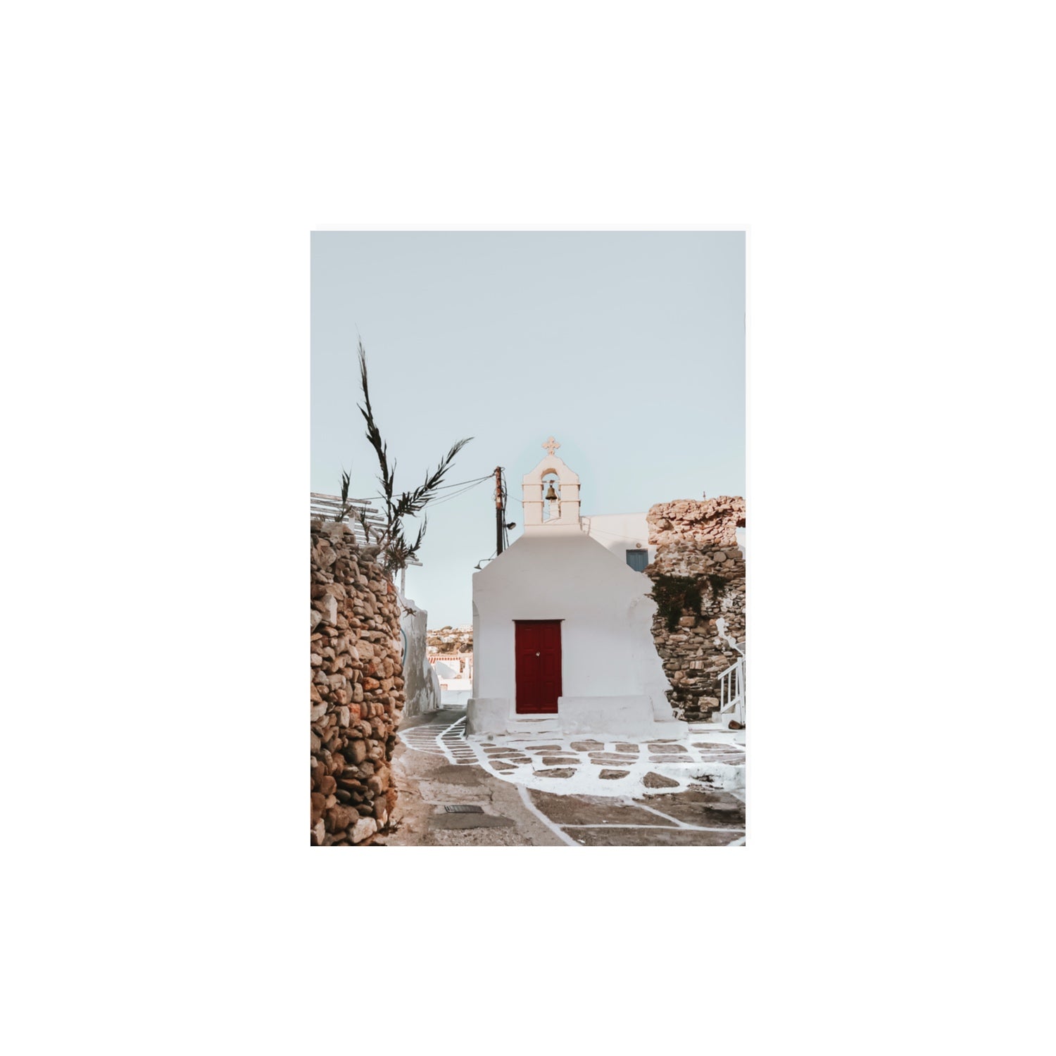 Little Chapel Mykonos Greek island wall art A3, 42 x 29.7 cm unframed fine art canvas