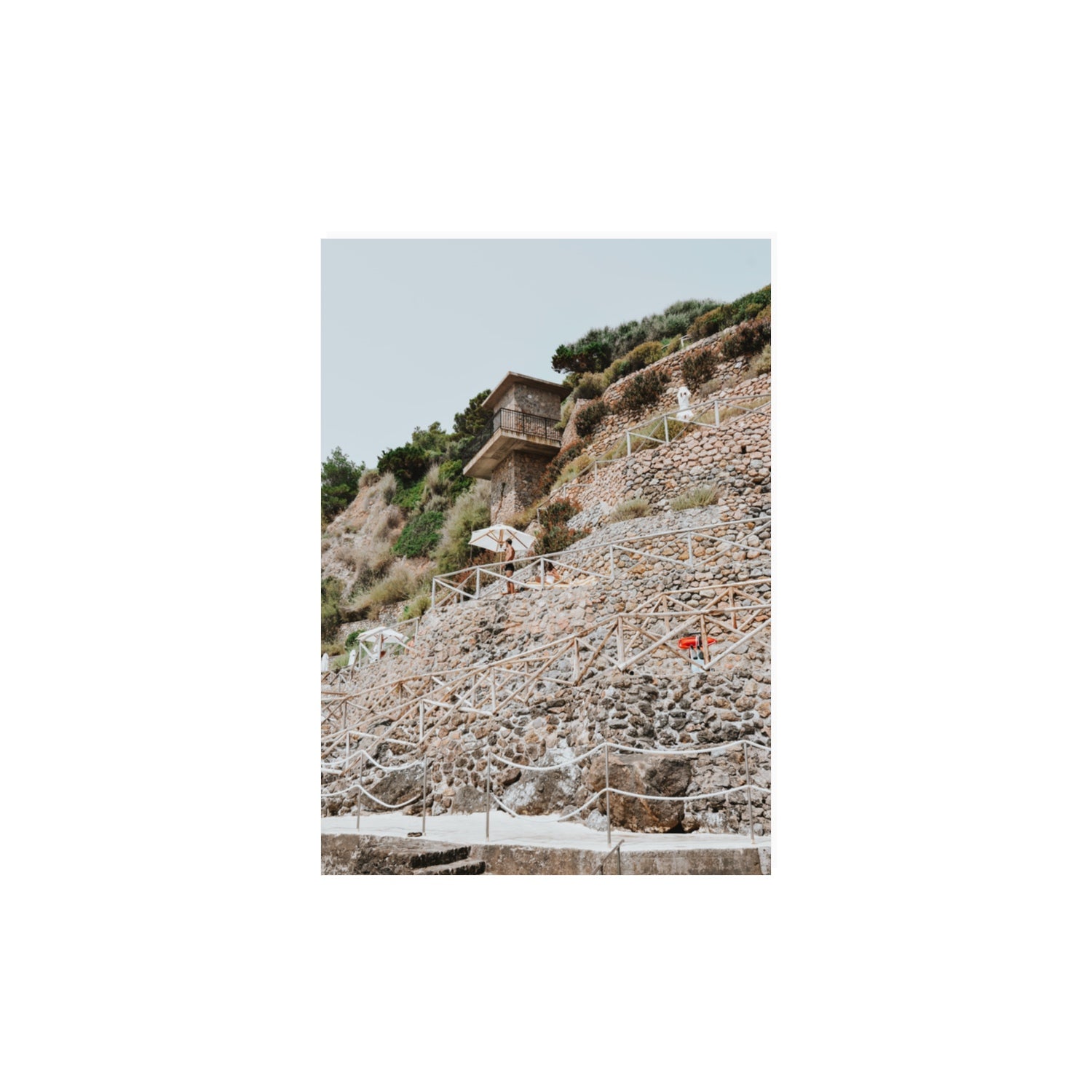 Solitude by the Sea Tuscany coastal Italian wall art A3, 42 x 29.7 cm unframed fine art canvas