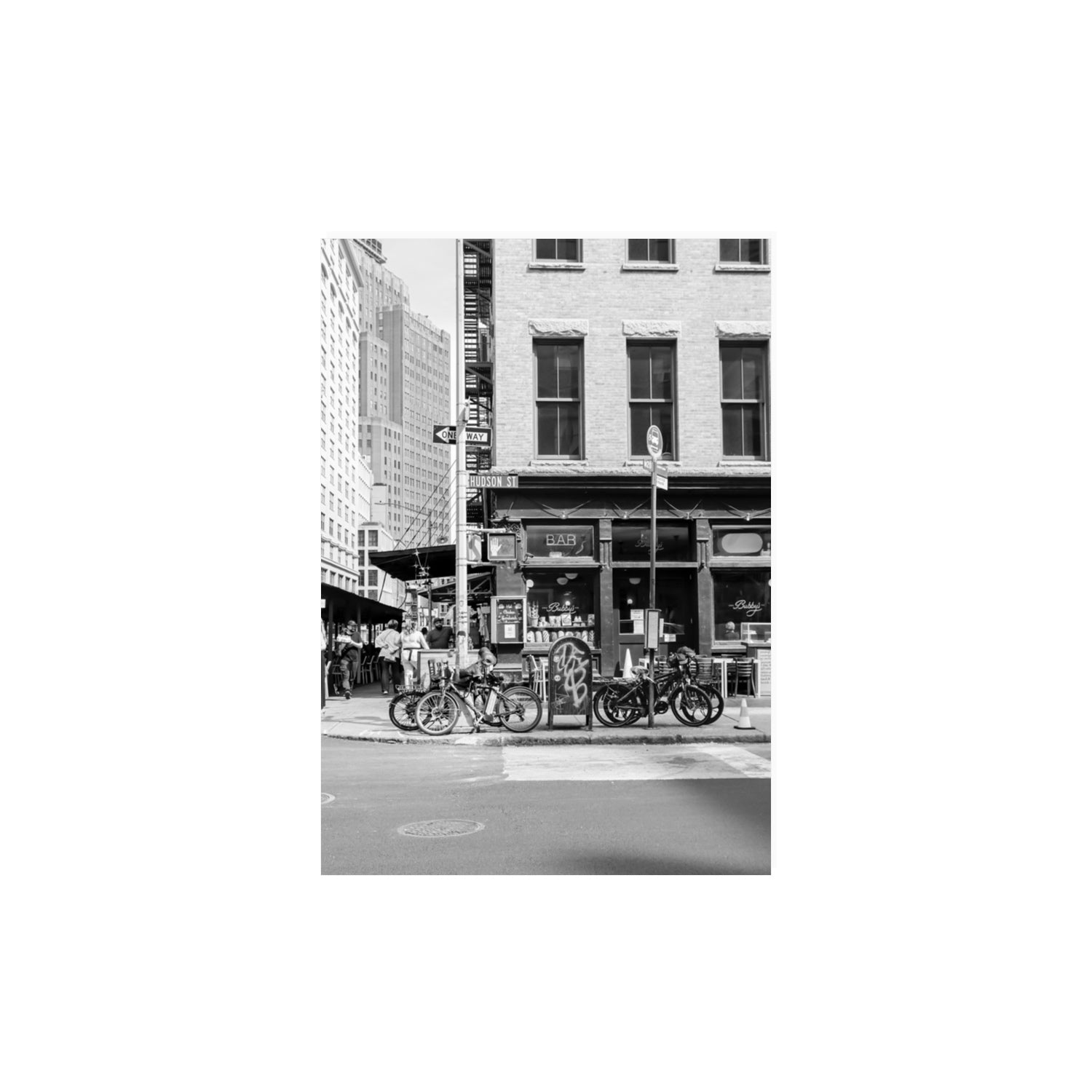 Bites Of The Big Apple New York NYC Black & White wall art A3, 42 x 29.7 cm unframed fine art canvas