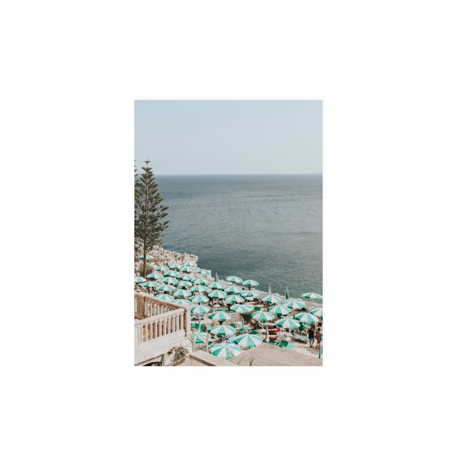 Sun-drenched Stripes Puglia beach coastal wall art A3, 42 x 29.7 cm unframed fine art canvas