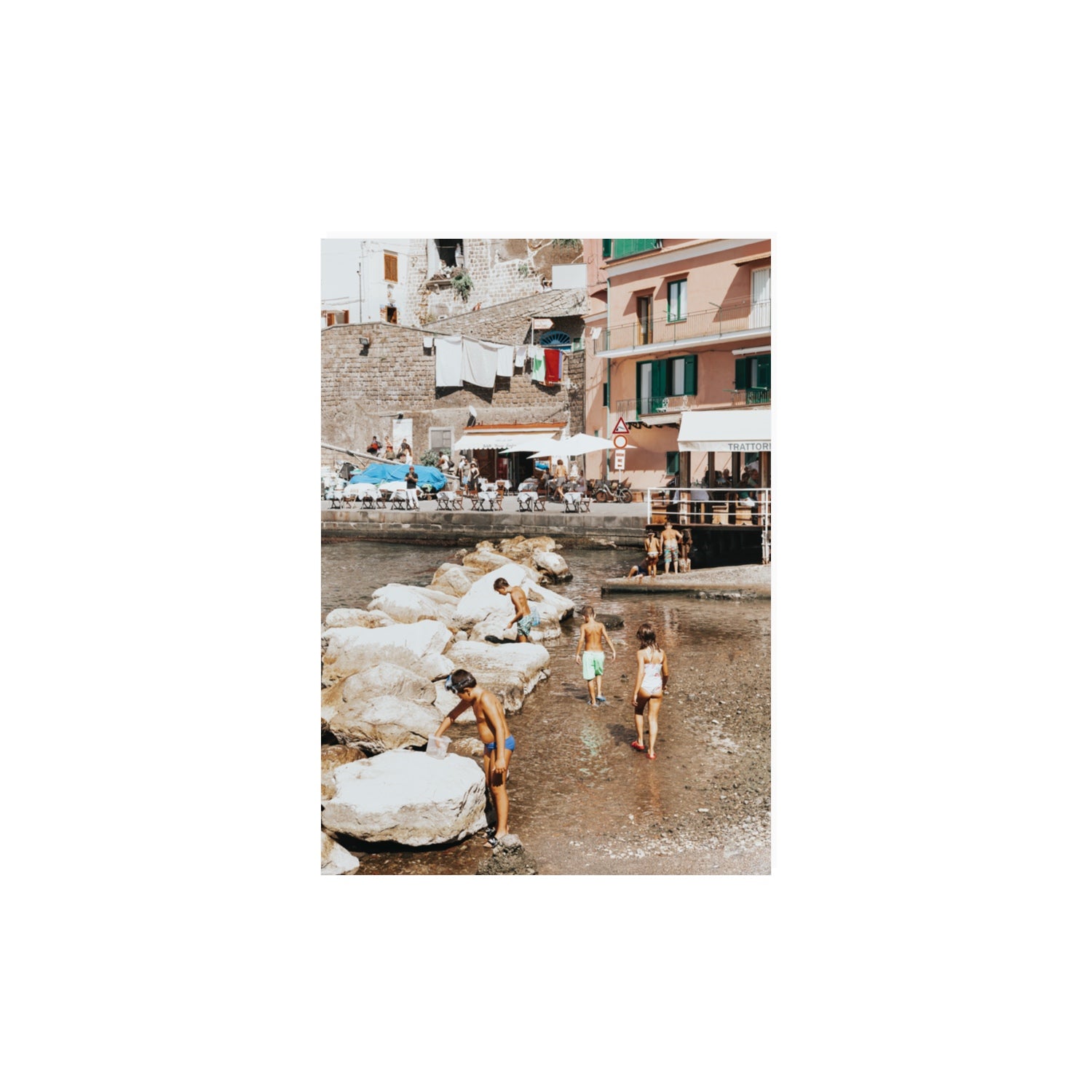The Beachcombers Sorrento beach coastal wall art A3, 42 x 29.7 cm unframed fine art canvas