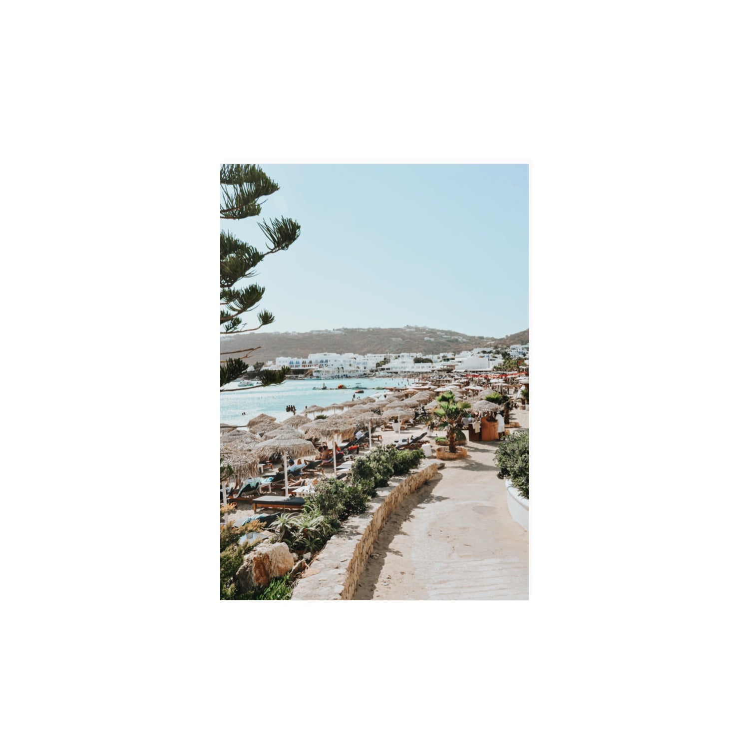 All Roads Lead To The Beach Mykonos Greek island wall art A3, 42 x 29.7 cm unframed fine art canvas