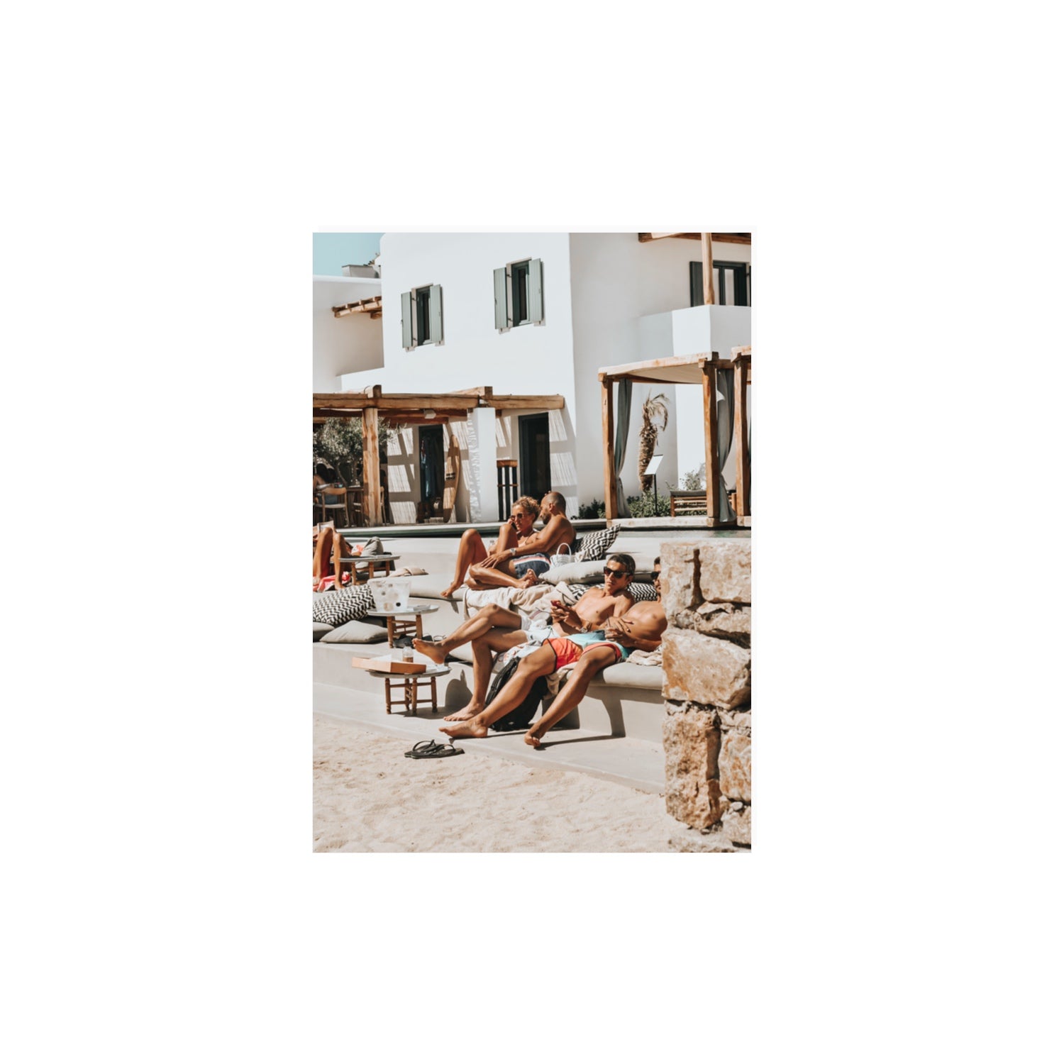 Style That Sizzles Mykonos Greek island wall art A3, 42 x 29.7 cm unframed fine art canvas