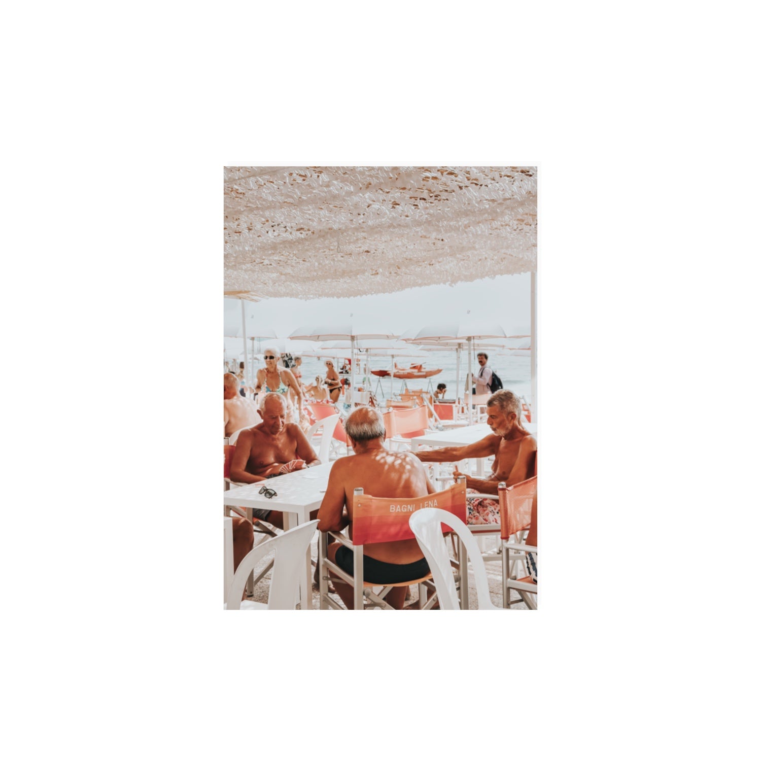 The Players fine art print, Alassio, Italy, A3 · 42 x 29.7 cm, Unframed, Fine Art Canvas