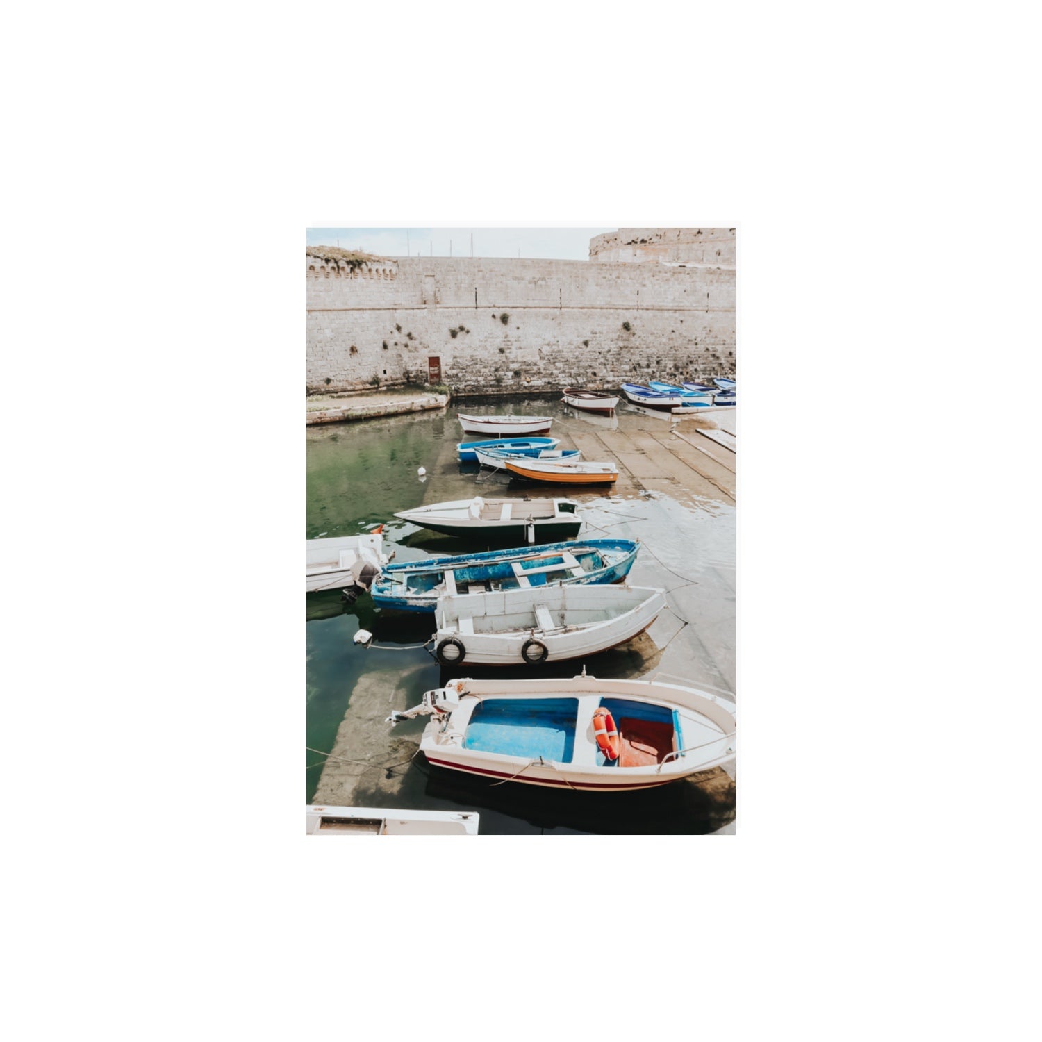 Harbour Palette Puglia coastal photography wall art A3, 42 x 29.7 cm unframed fine art canvas