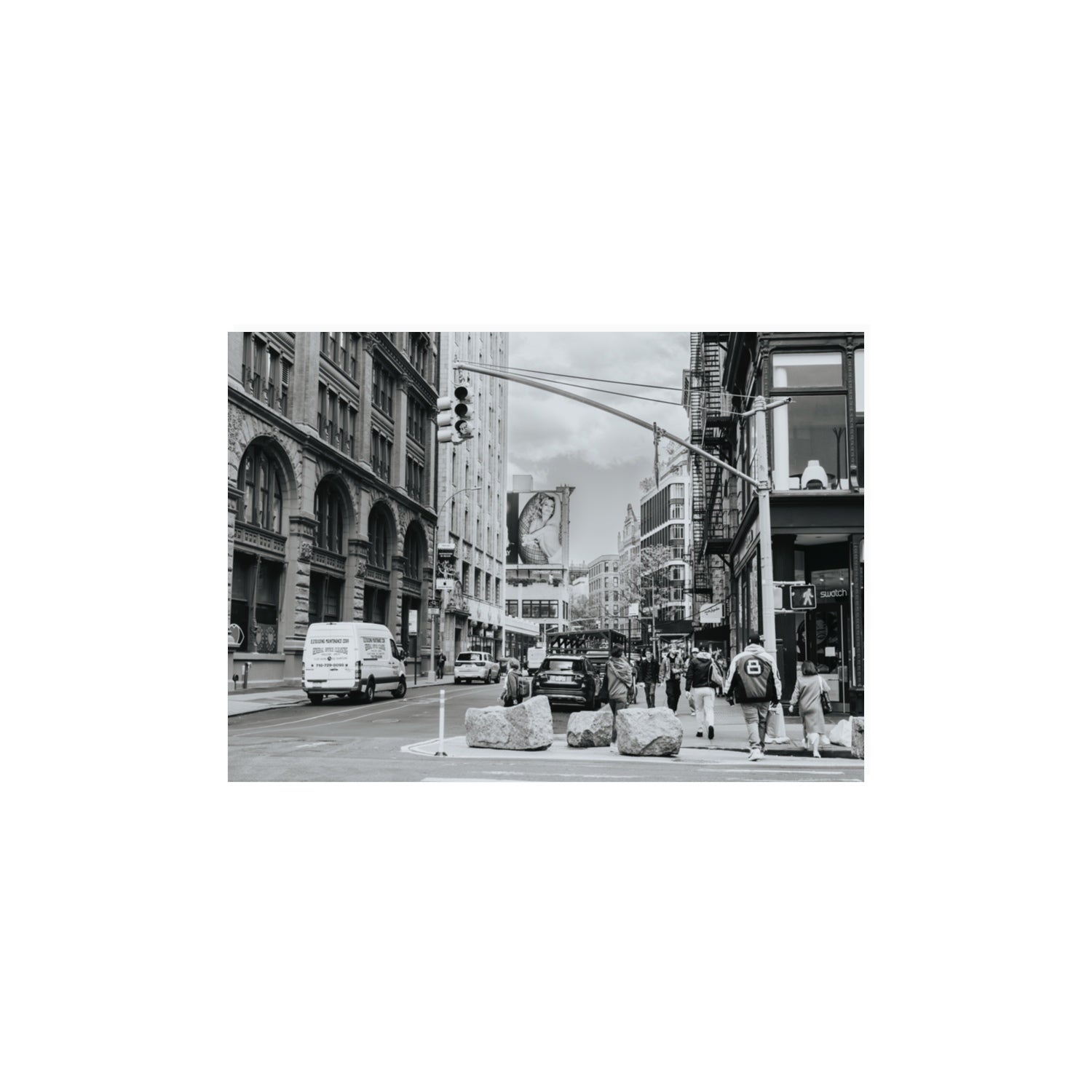 Inkwell Metropolis New York NYC Black & White wall art A3, 42 x 29.7 cm unframed fine art canvas