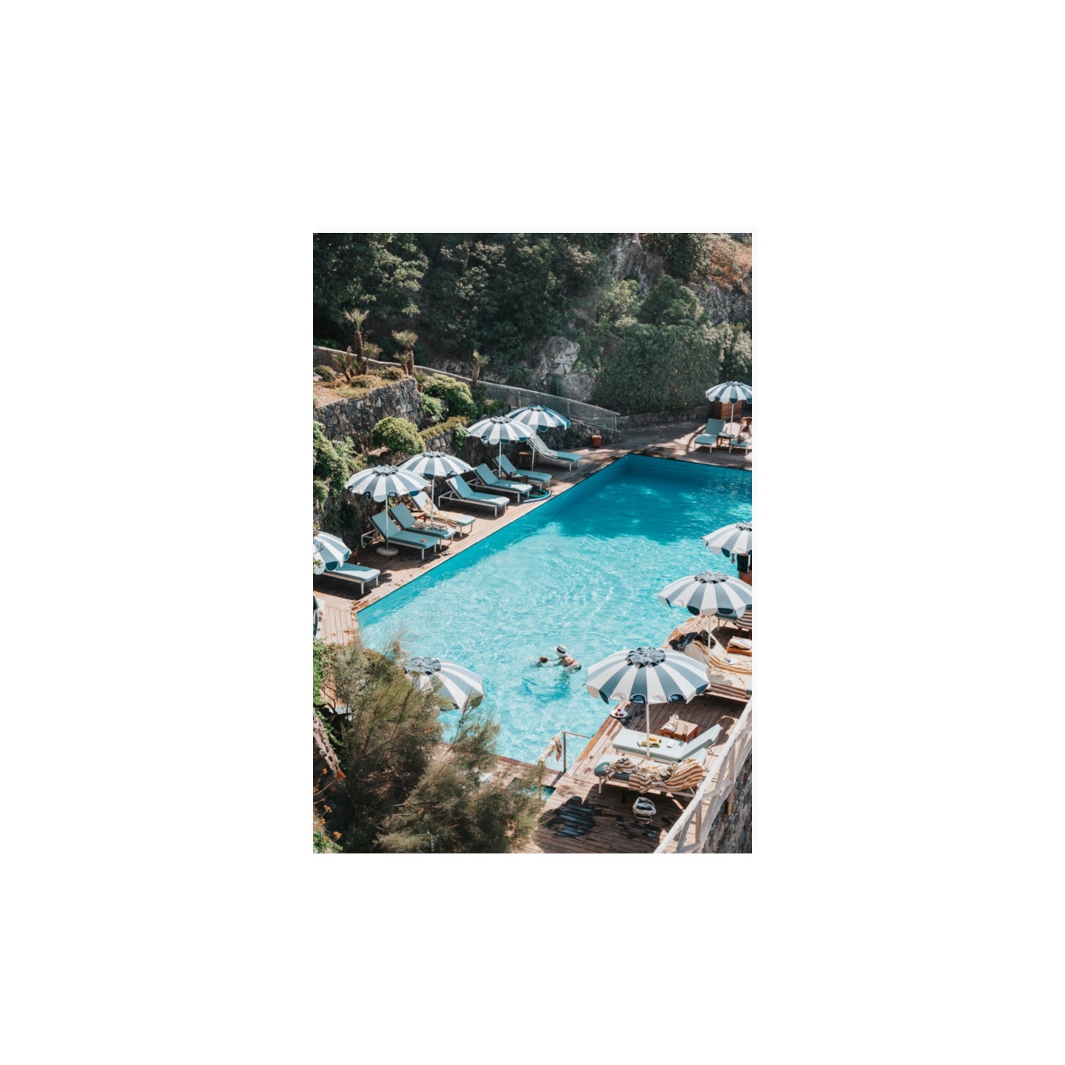 Poolside Paradise fine art print, Ischia, Italy, A3 · 42 x 29.7 cm, Unframed, Fine Art Canvas