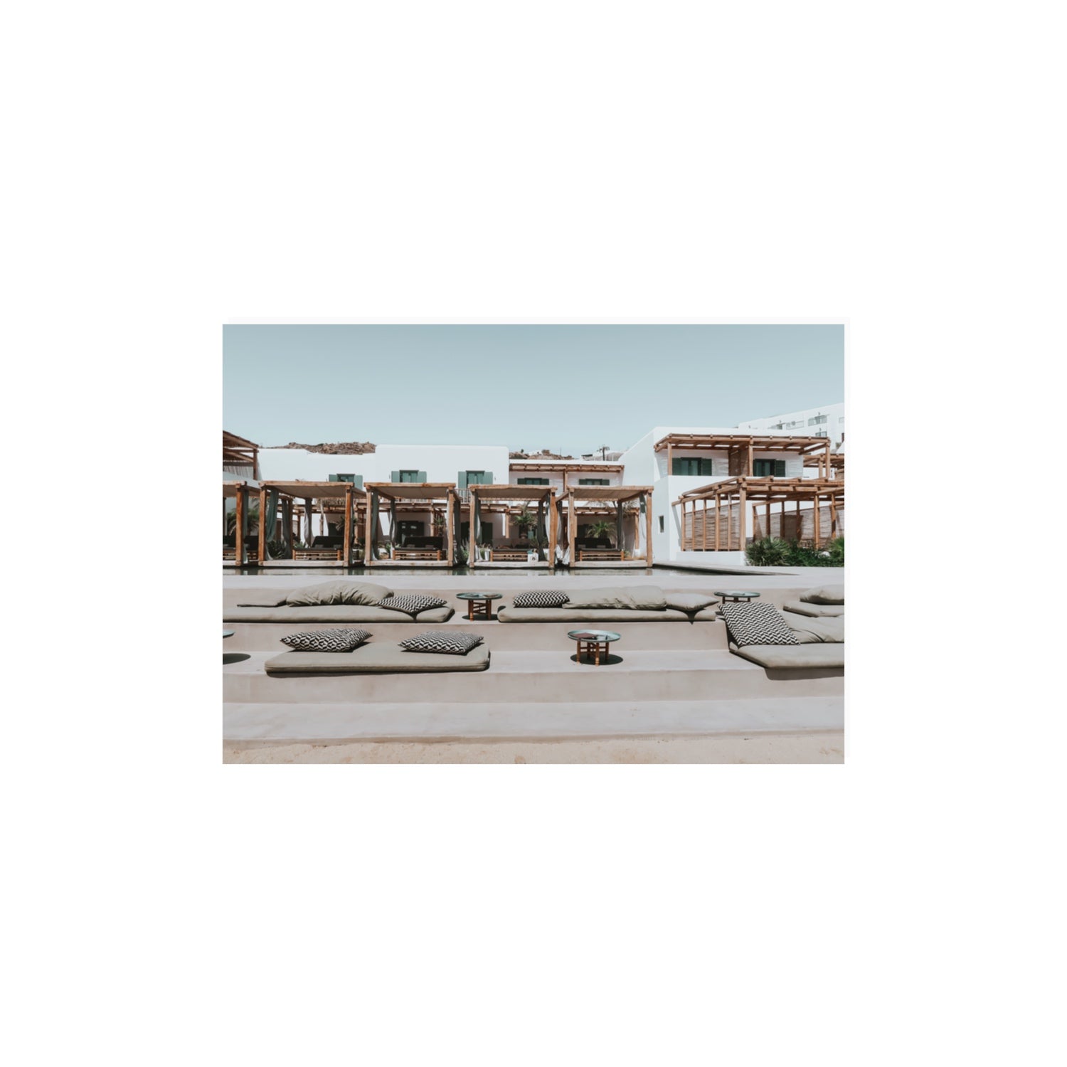 Platis Gialos fine art print, Mykonos, Greece, A3 · 42 x 29.7 cm, Unframed, Fine Art Canvas