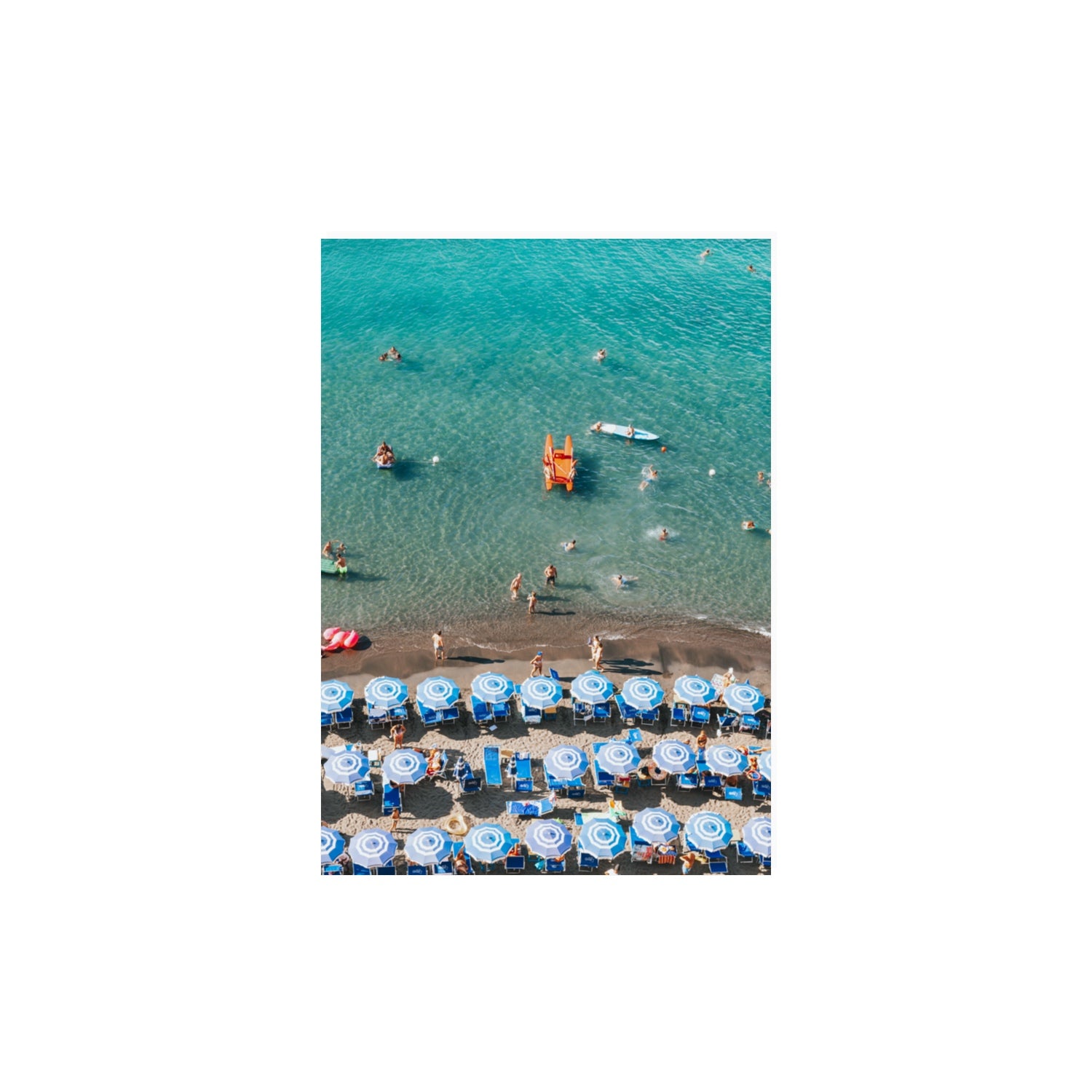 Aquamarine Oasis Sorrento Italian coastal wall art A3, 42 x 29.7 cm unframed fine art canvas