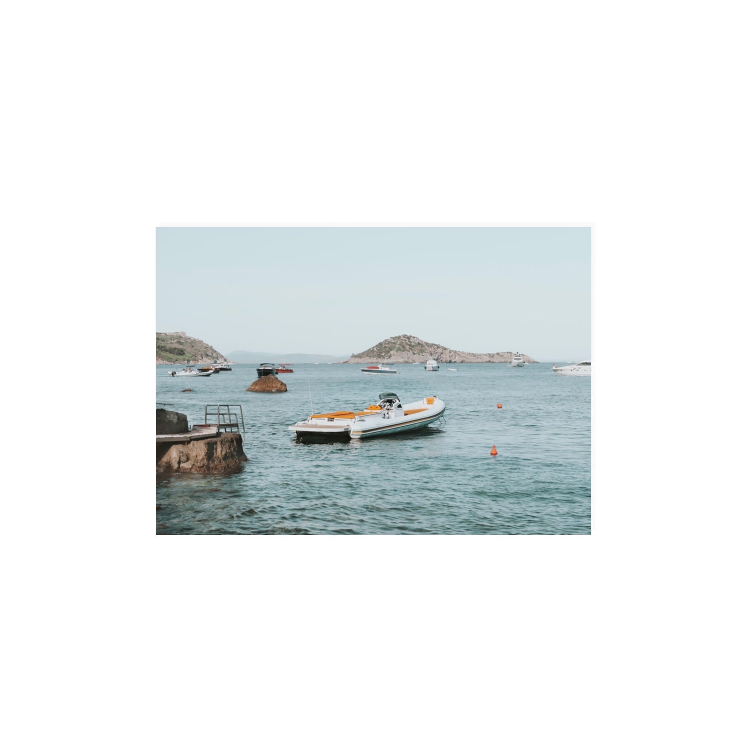 The Azure Sea Tuscany coastal Italian wall art A3, 42 x 29.7 cm unframed fine art canvas