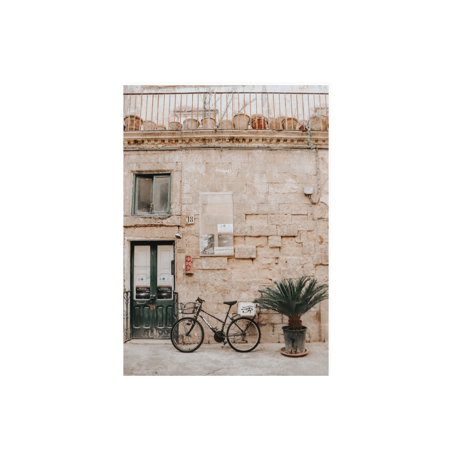 Golden Facades Puglia Lecce Italian wall art A2, 59.4 x 42 cm unframed fine art canvas