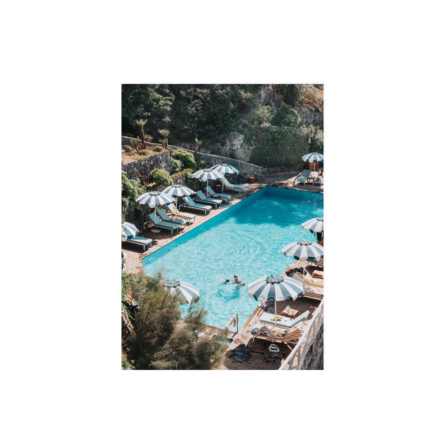 Poolside Paradise fine art print, Ischia, Italy, A2 · 59.4 x 42 cm, Unframed, Fine Art Canvas