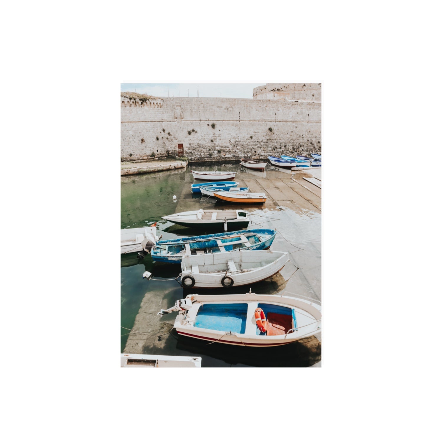 Harbour Palette Puglia coastal photography wall art A2, 59.4 x 42 cm unframed fine art canvas