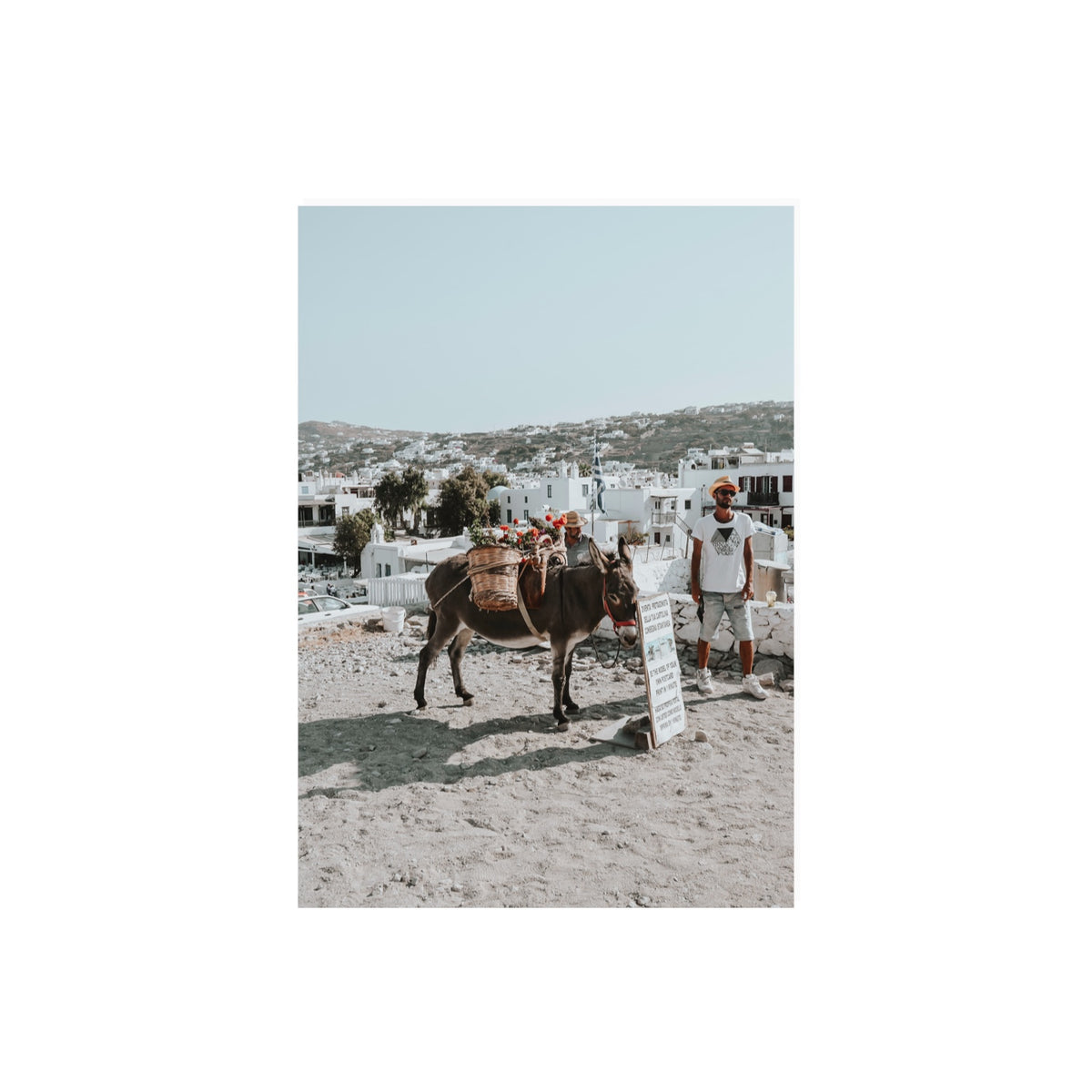 Let The Journey Begin Mykonos Greek island wall art A2, 59.4 x 42 cm unframed fine art canvas