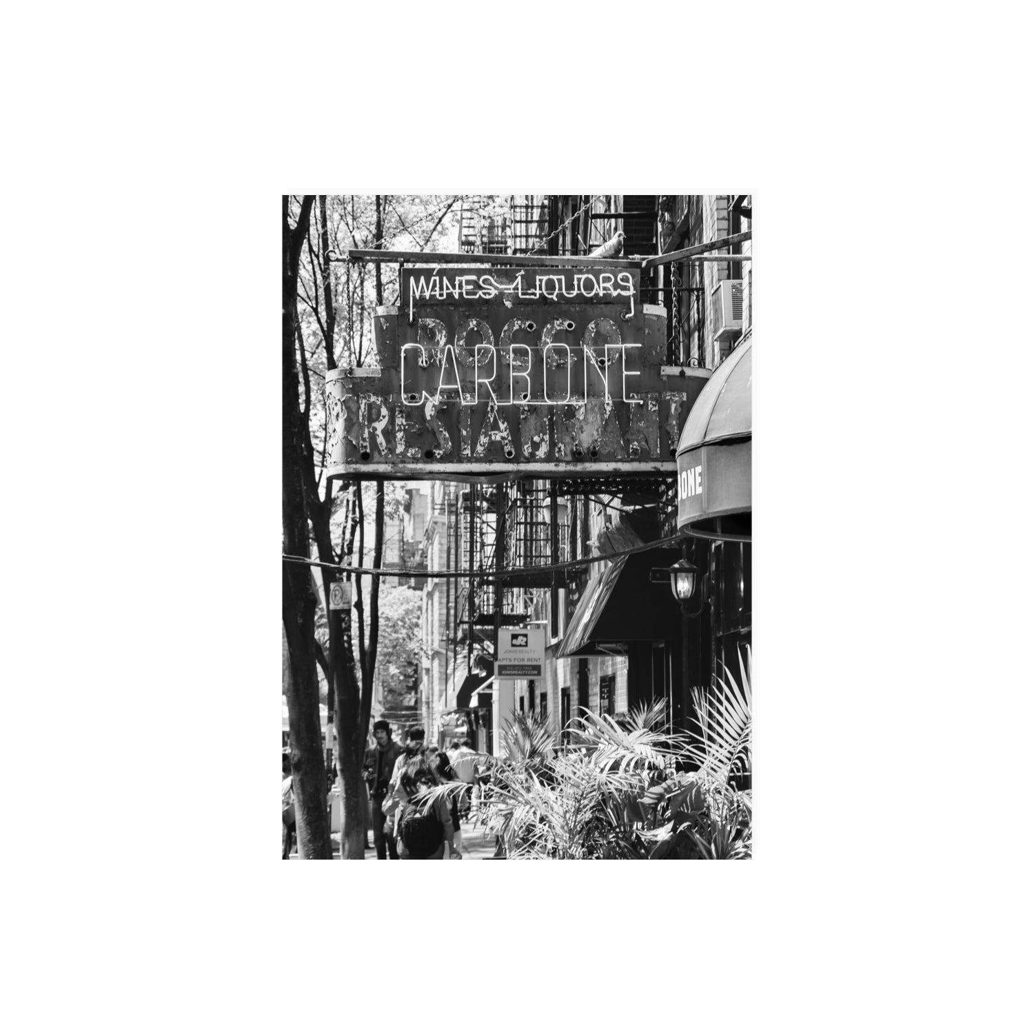 Paparazzi To Pasta New York NYC Black & White wall art A2, 59.4 x 42 cm unframed fine art canvas