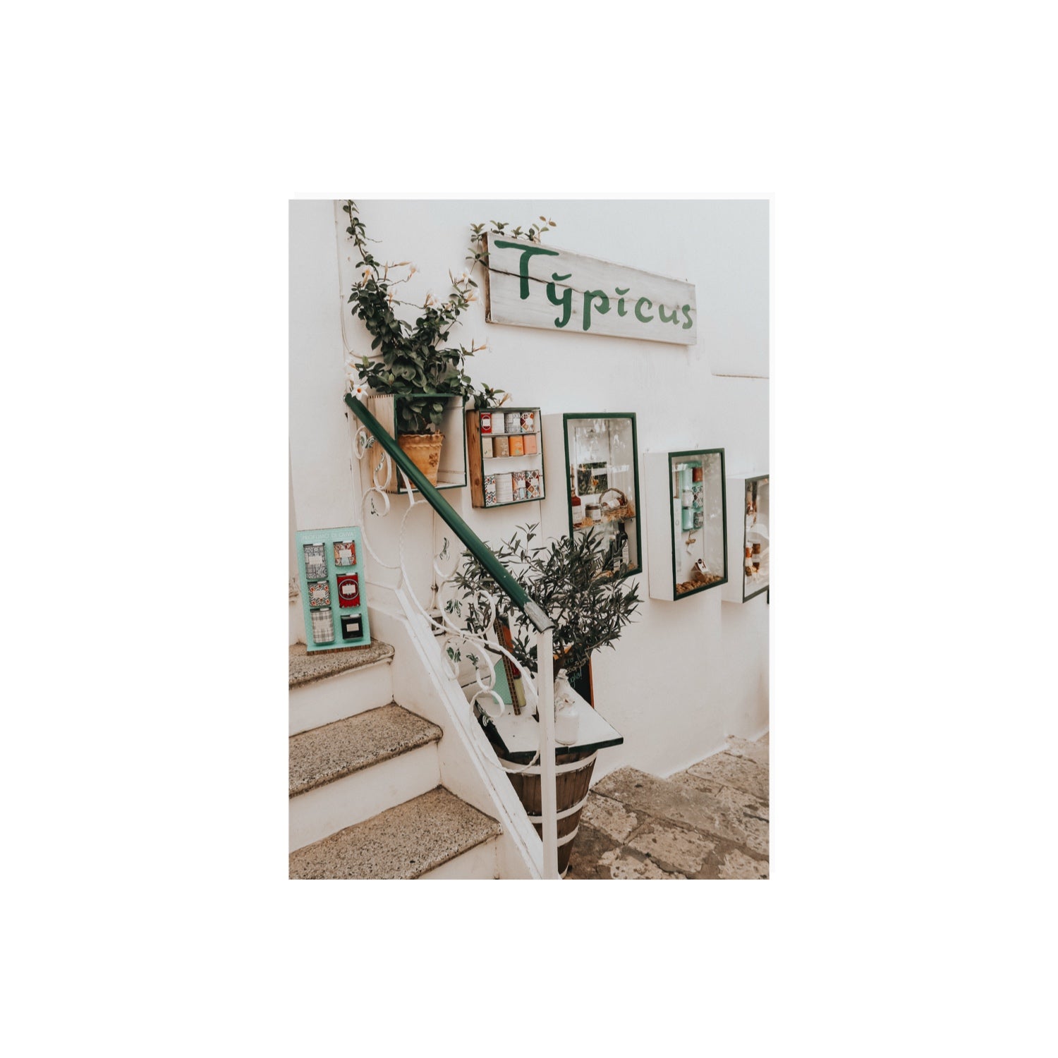 Il Negozio Puglia Ostuni wall art A2, 59.4 x 42 cm unframed fine art canvas