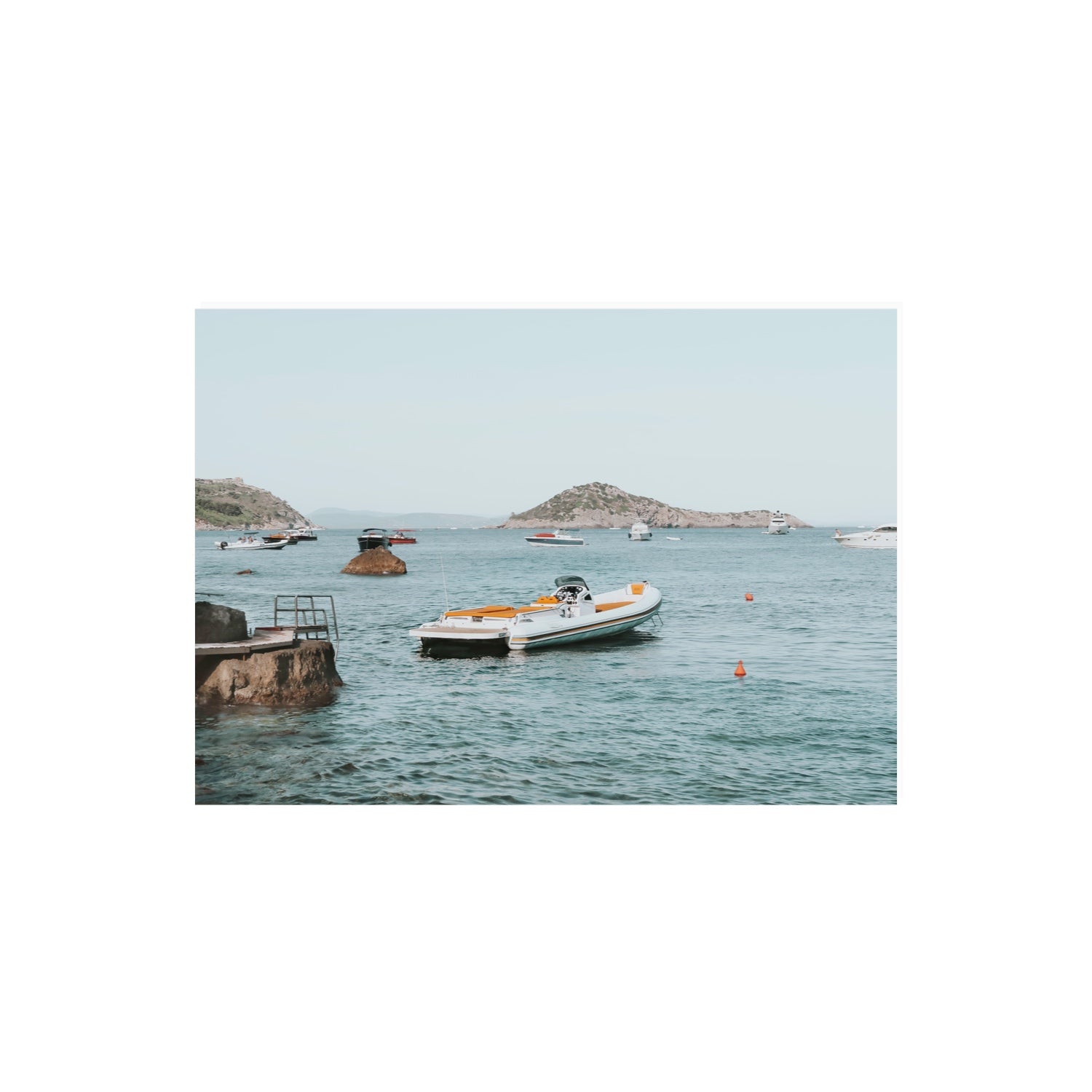 The Azure Sea Tuscany coastal Italian wall art A2, 59.4 x 42 cm unframed fine art canvas
