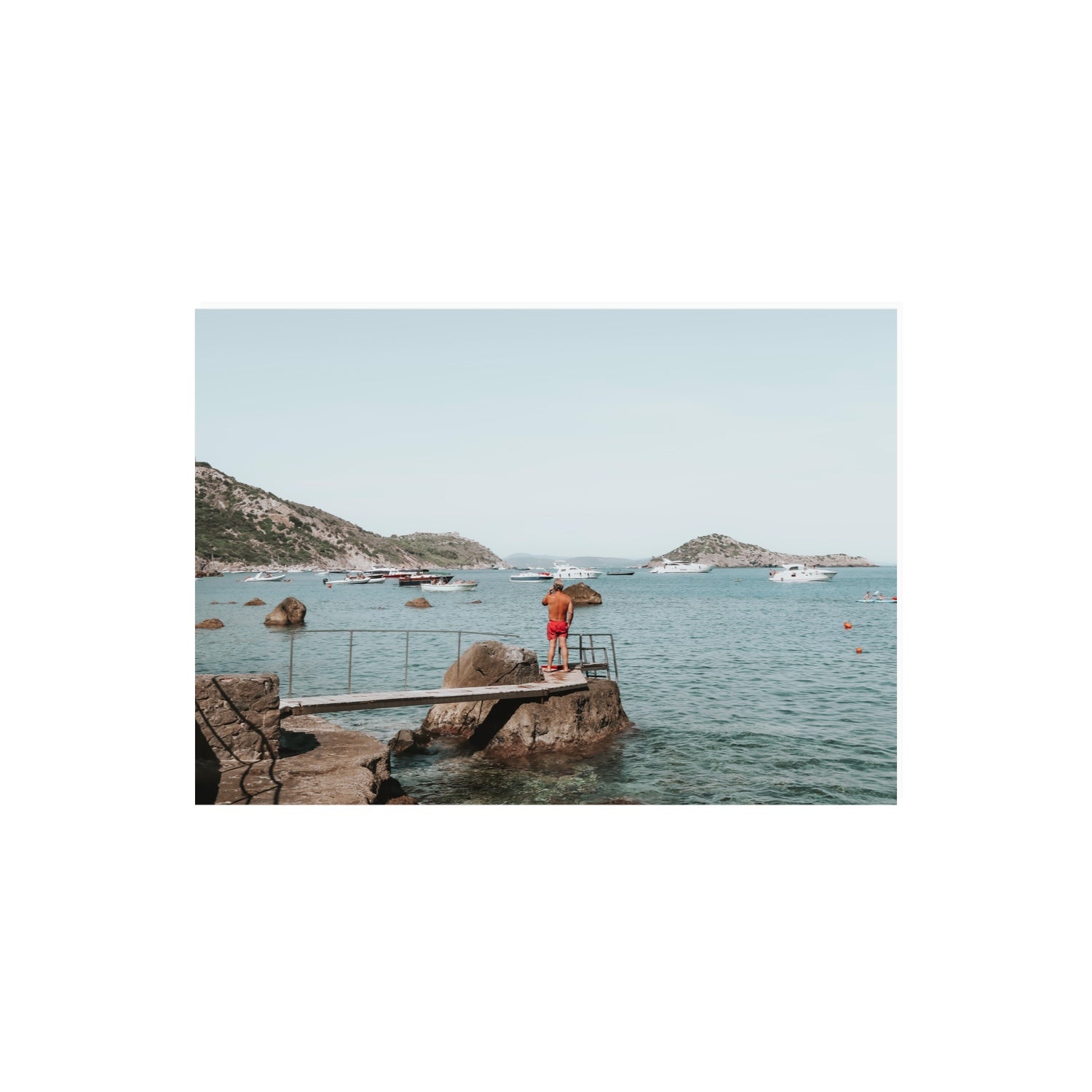 Out Of Office Tuscany coastal Italian wall art A2, 59.4 x 42 cm unframed fine art canvas