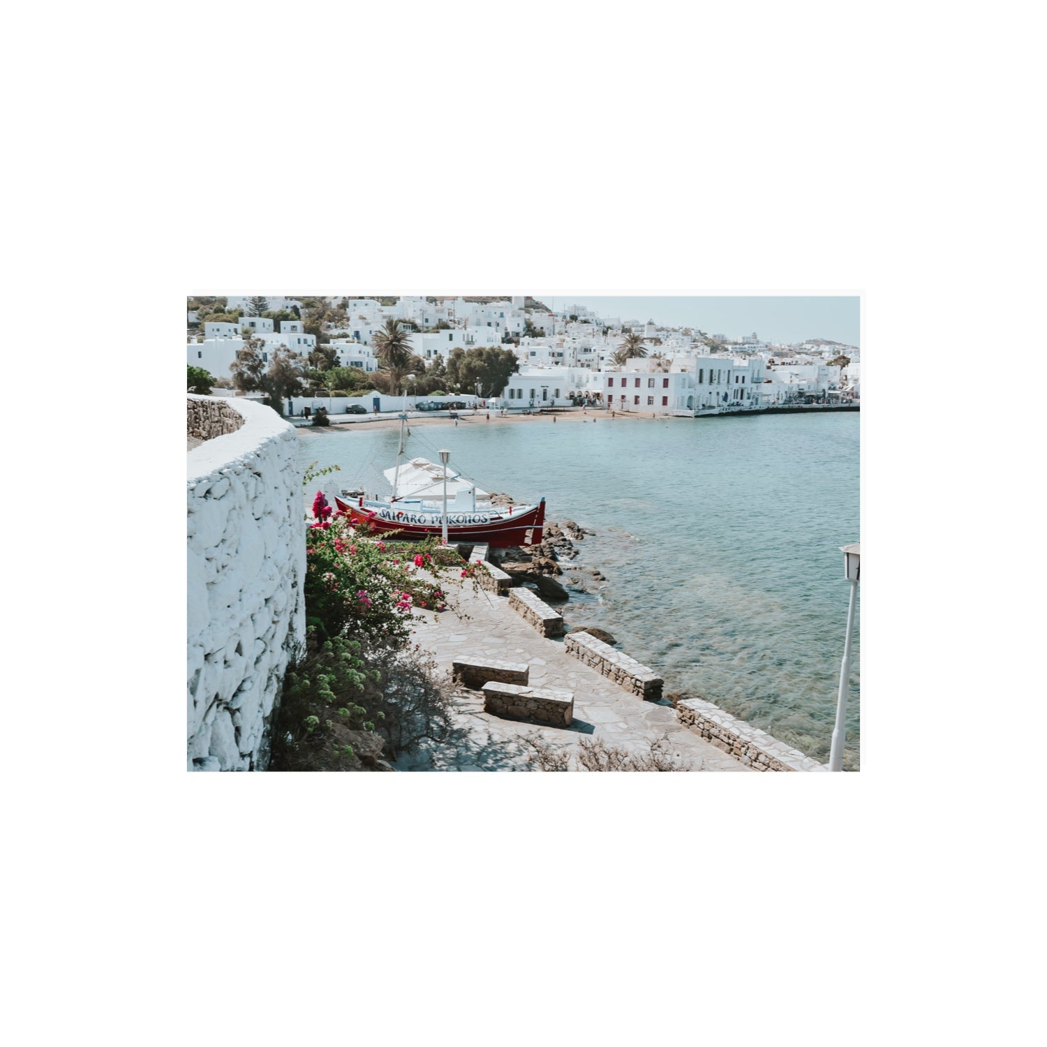 Harika Mykonos Greek island wall art A2, 59.4 x 42 cm unframed fine art canvas