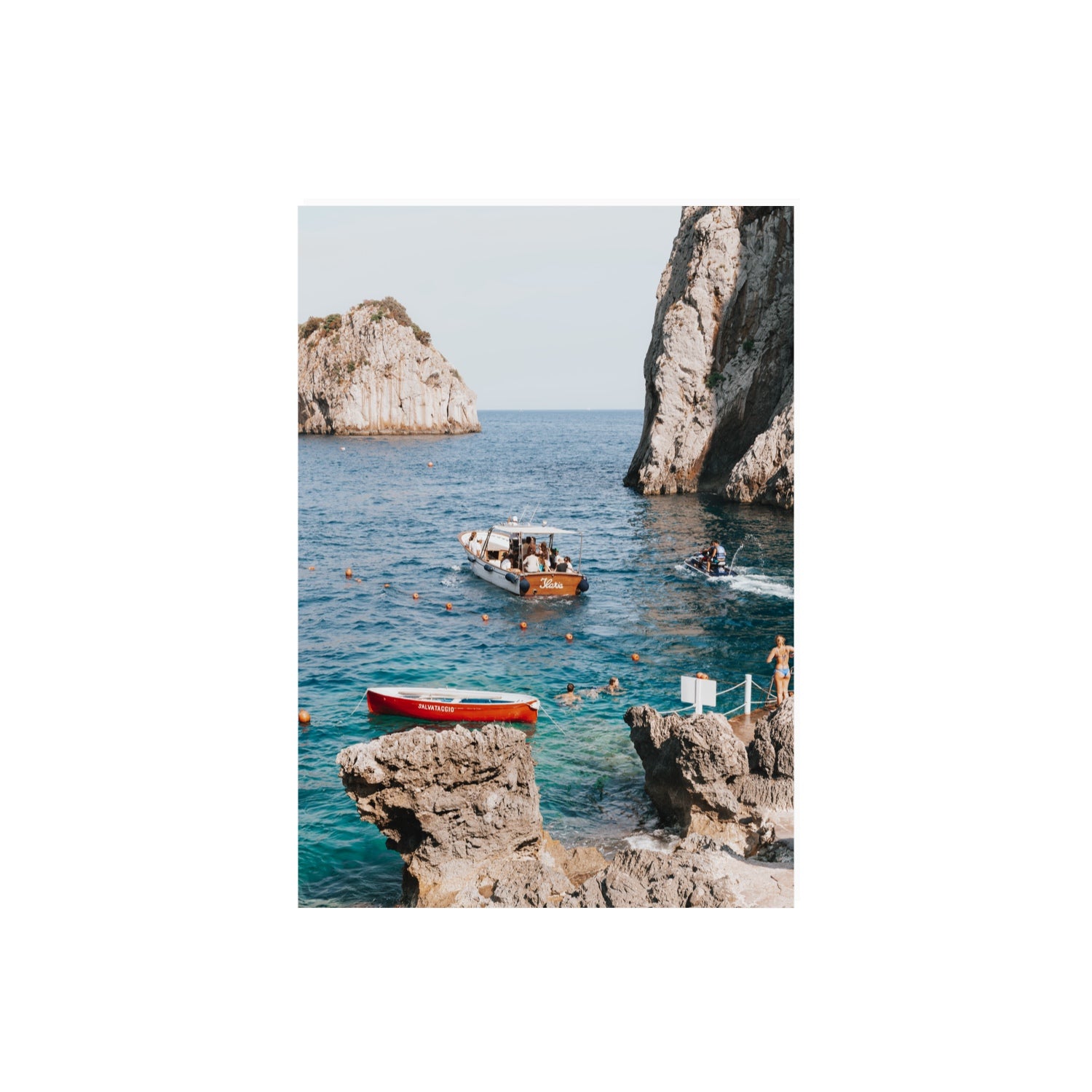 Set Sail Capri Sailboat coastal wall art A2, 59.4 x 42 cm unframed fine art canvas