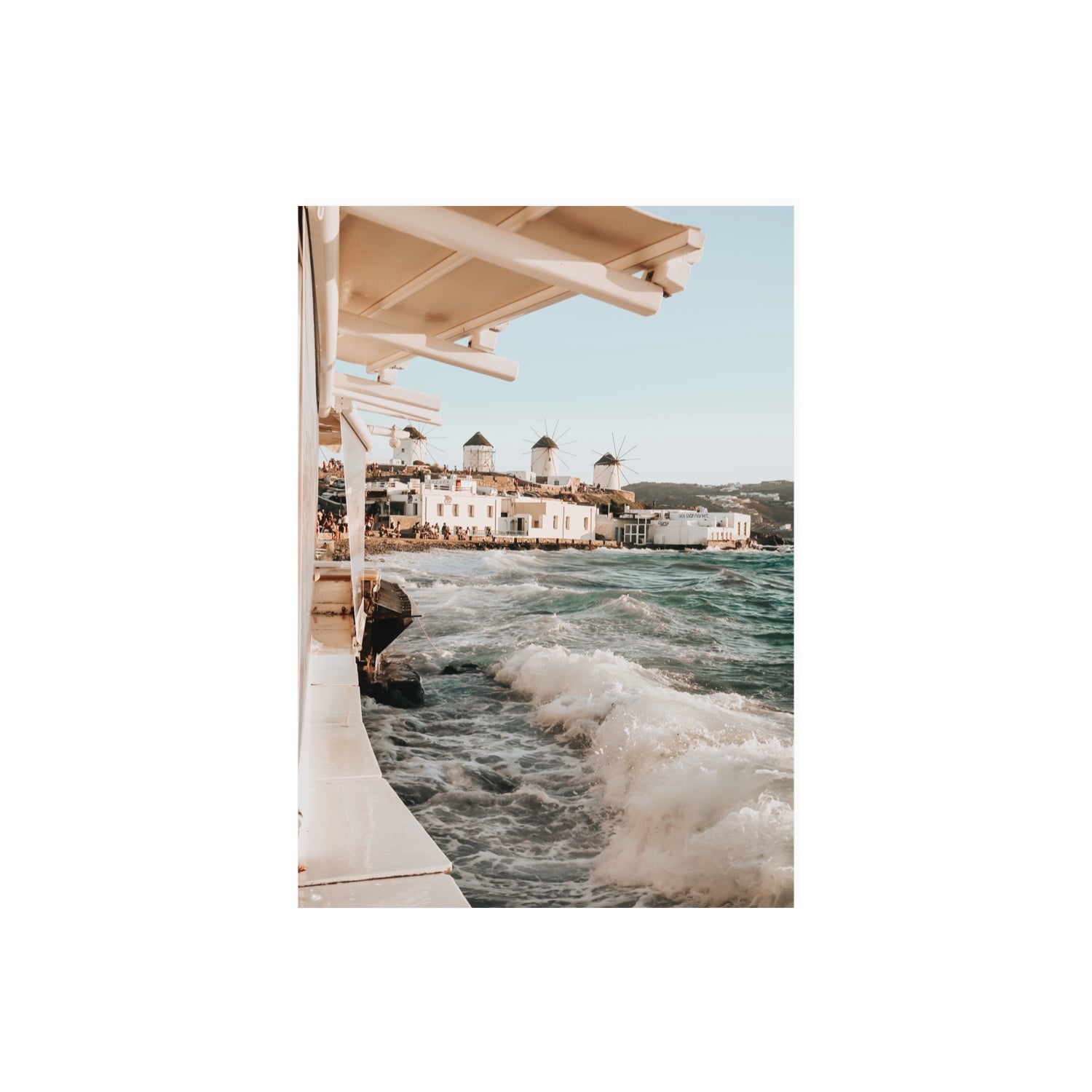 Windmills Mykonos Greek island wall art A2, 59.4 x 42 cm unframed fine art canvas