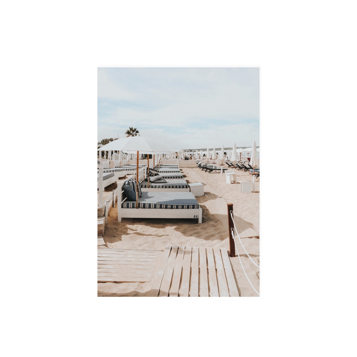 Coastal Repose Puglia beach Mediterranean fine art print A2, 59.4 x 42 cm unframed fine art canvas