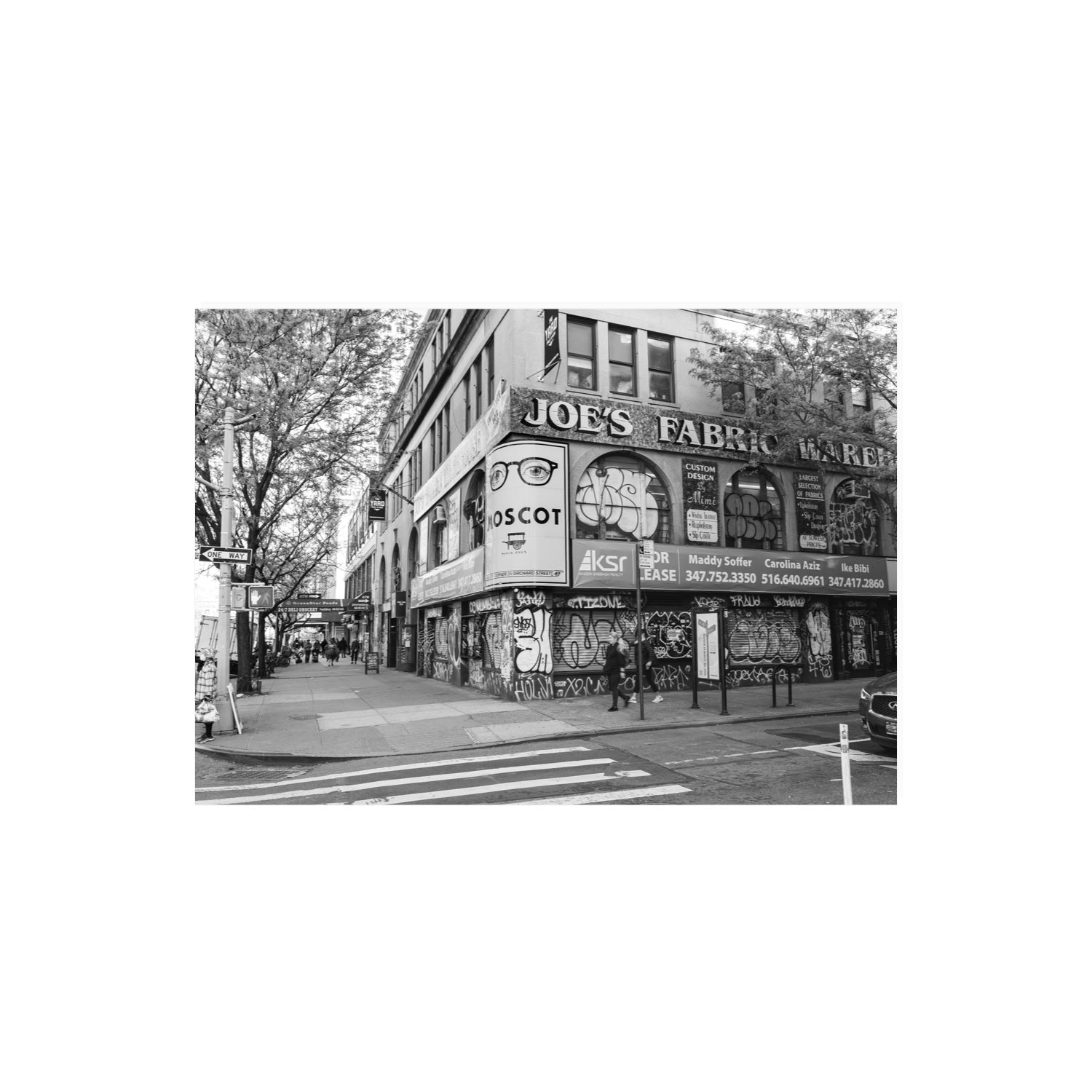 Wall Poetry New York NYC Black & White wall art A2, 59.4 x 42 cm unframed fine art canvas