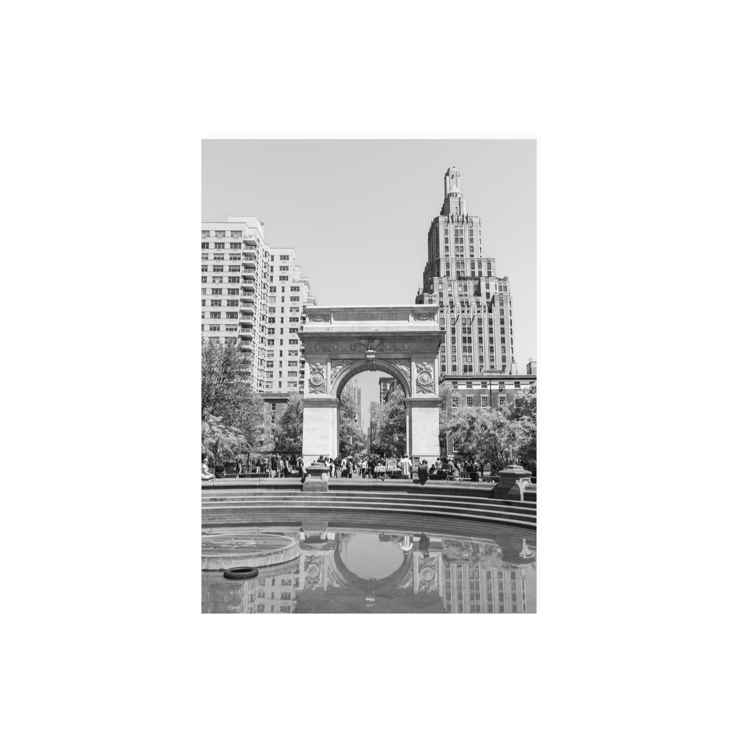 Washington Skyline New York NYC Black & White wall art A2, 59.4 x 42 cm unframed fine art canvas