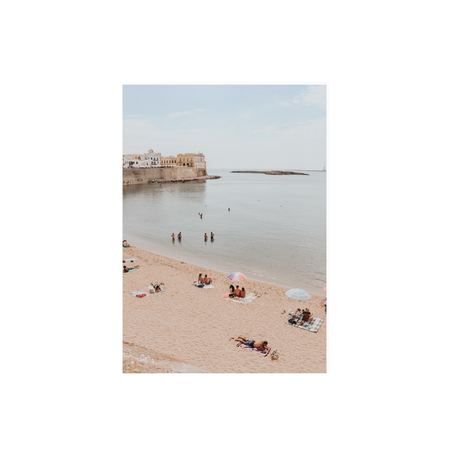 Spiaggia della Purita Puglia coastal art print A2, 59.4 x 42 cm unframed fine art canvas