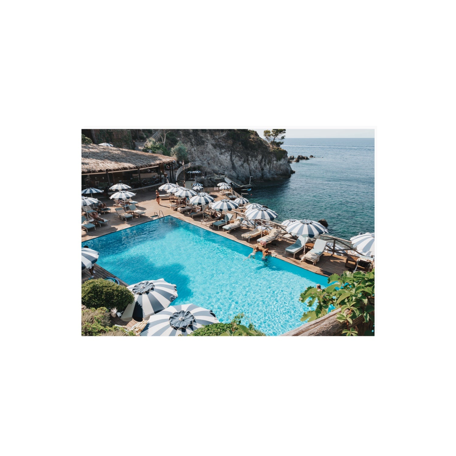 Oceanview Ischia Italian coastal wall art A2, 59.4 x 42 cm unframed fine art canvas