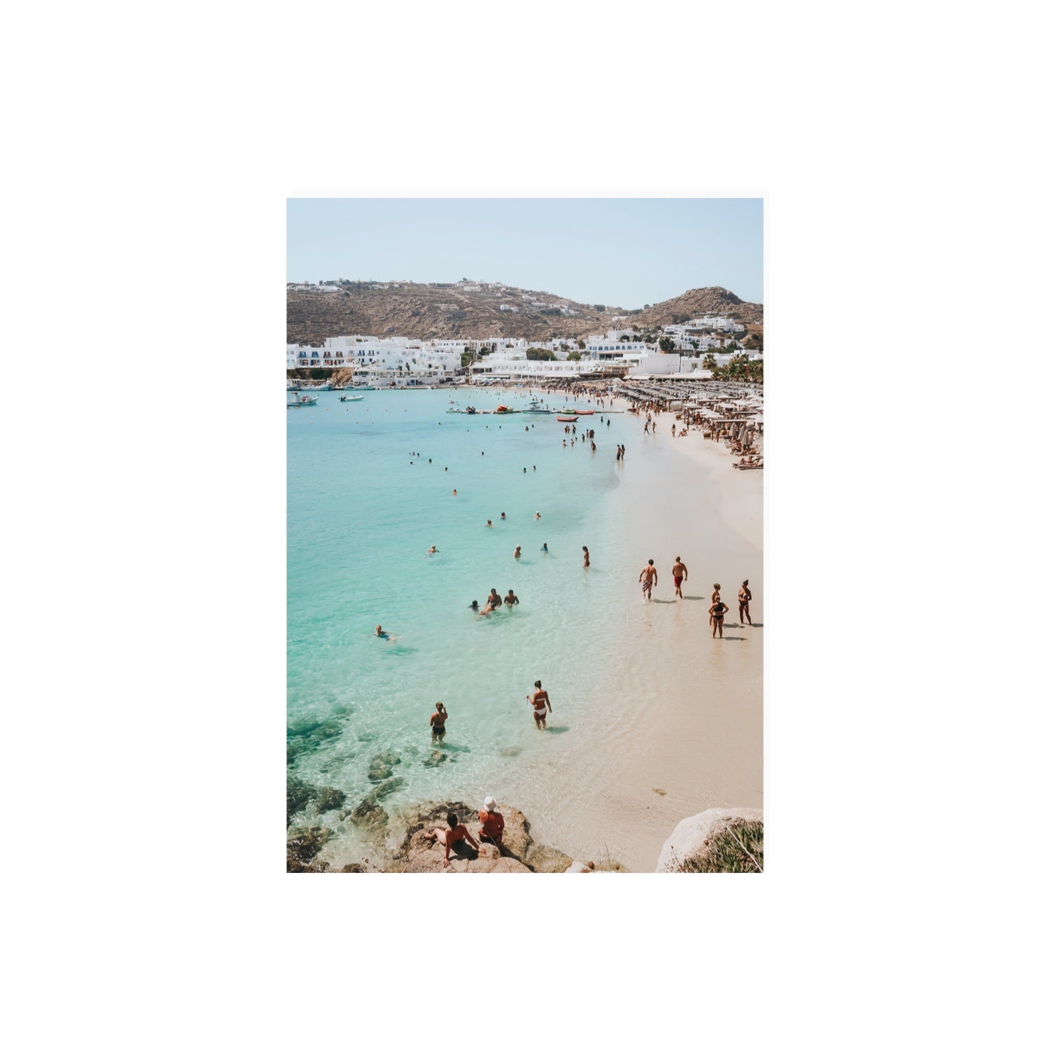 Breathe In The Salty Air Mykonos Greek island wall art A2, 59.4 x 42 cm unframed fine art canvas