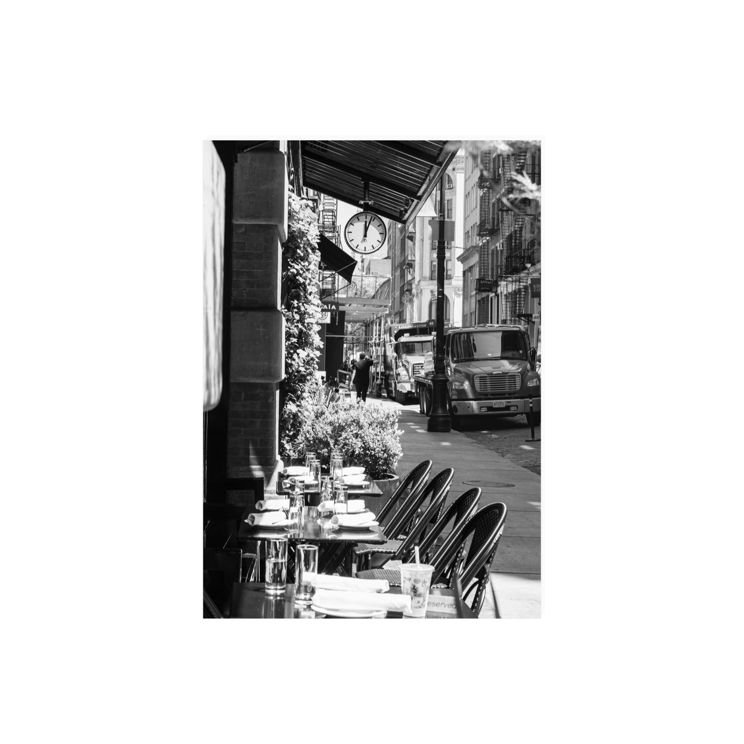 Mercer Street New York NYC Black & White wall art A2, 59.4 x 42 cm unframed fine art canvas