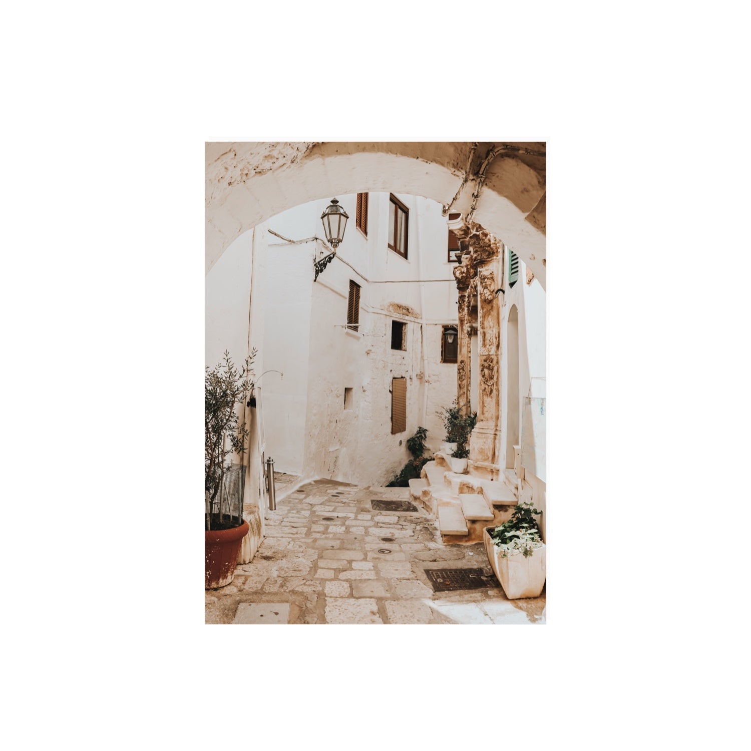 Pathway Wander Puglia Ostuni wall art A2, 59.4 x 42 cm unframed fine art canvas