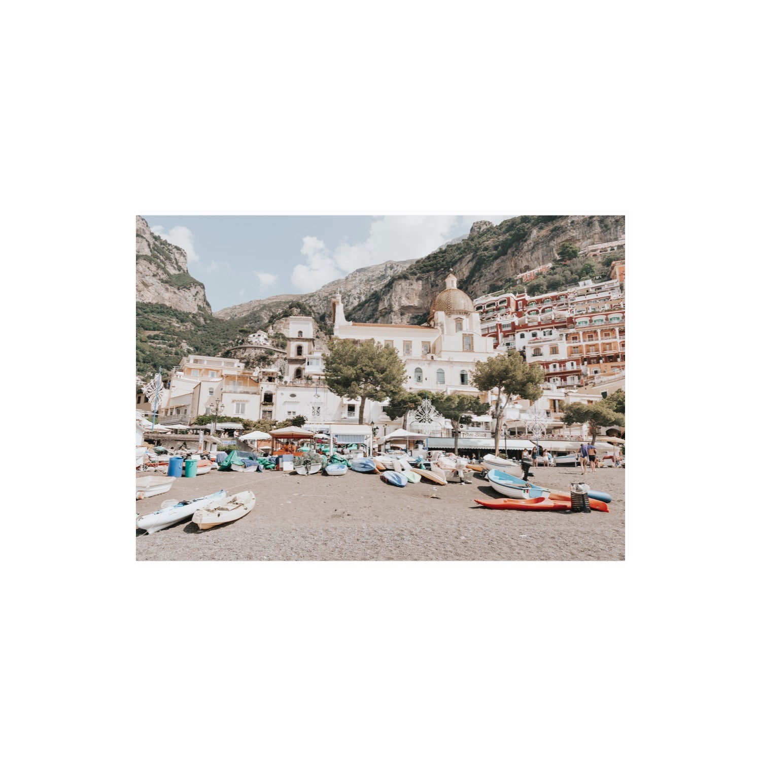 Pastel Paradise fine art print, Positano, Italy, A2 · 59.4 x 42 cm, Unframed, Fine Art Canvas