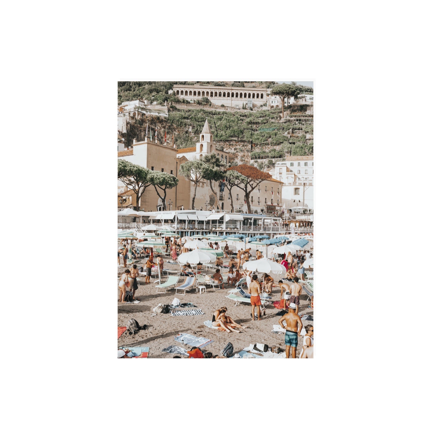 Festa In Spiaggia Amalfi coastal wall art A2, 59.4 x 42 cm unframed fine art canvas