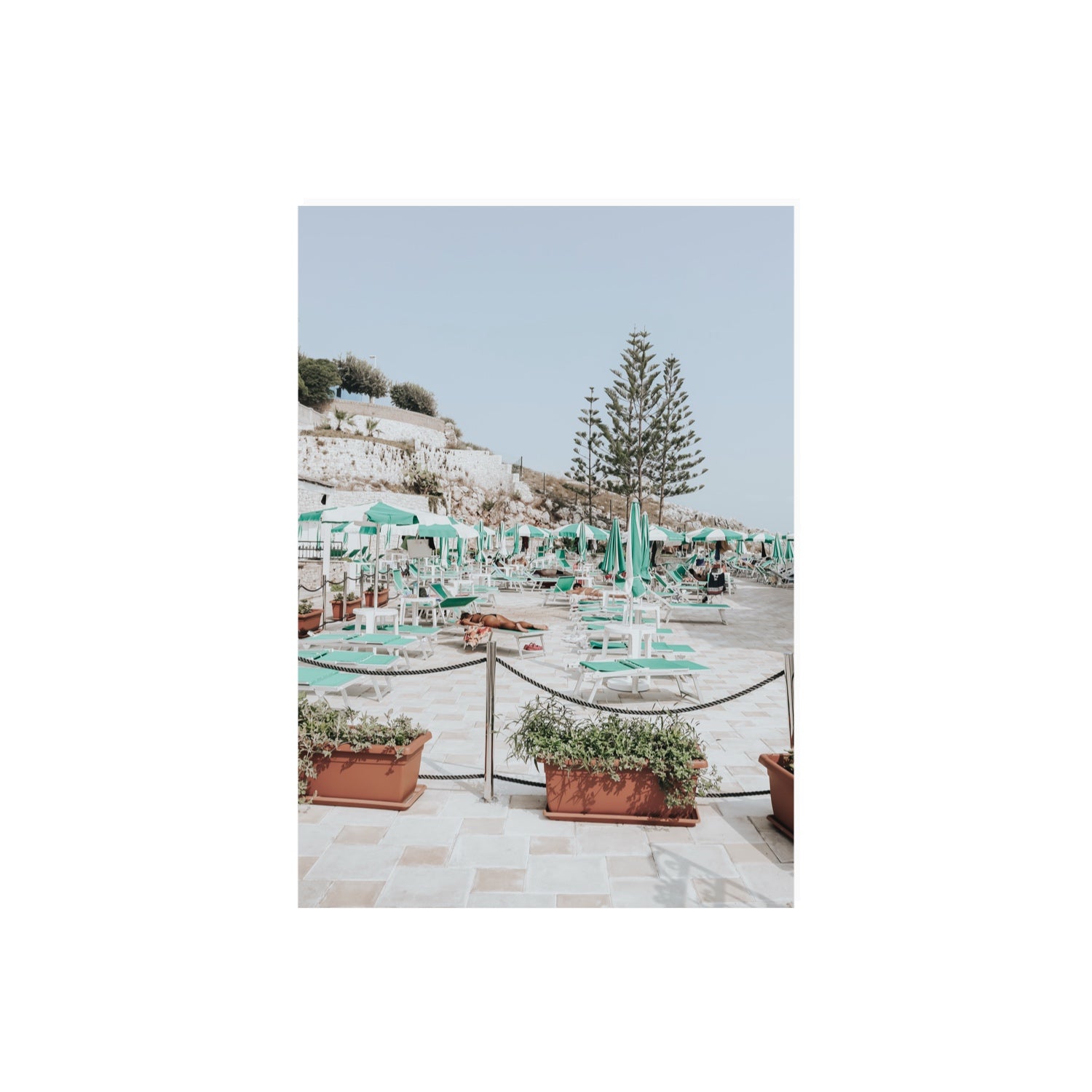 Siesta on The Terrace Puglia coastal wall art A2, 59.4 x 42 cm unframed fine art canvas
