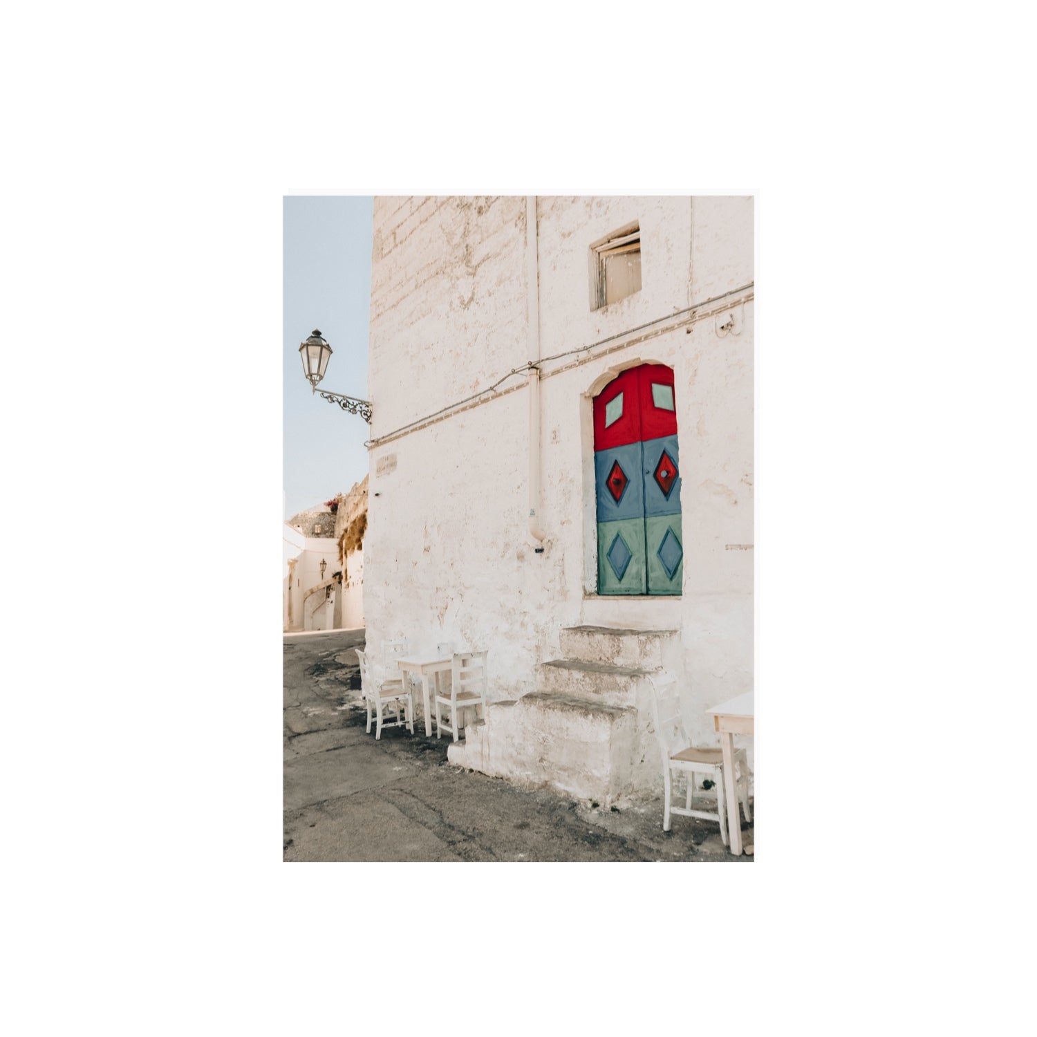 Doorway Delight Puglia Ostuni wall art A2, 59.4 x 42 cm unframed fine art canvas