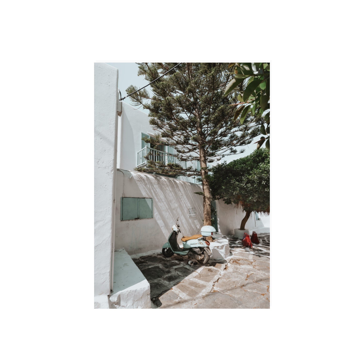 The Getaway Mykonos Mediterranean Greek island art print 70 x 50 cm unframed fine art canvas