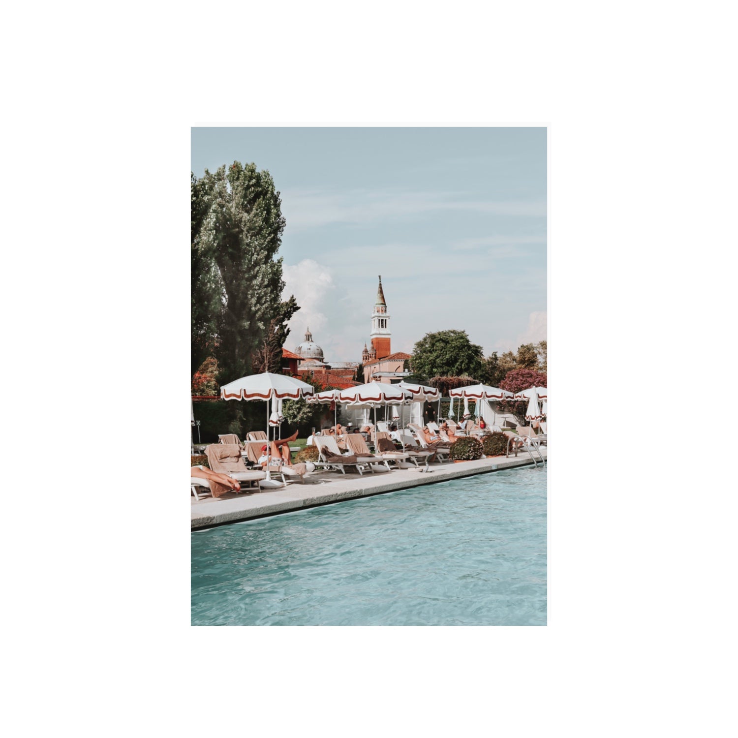 Poolside Perch Venice Italian wall art 70 x 50 cm unframed fine art canvas