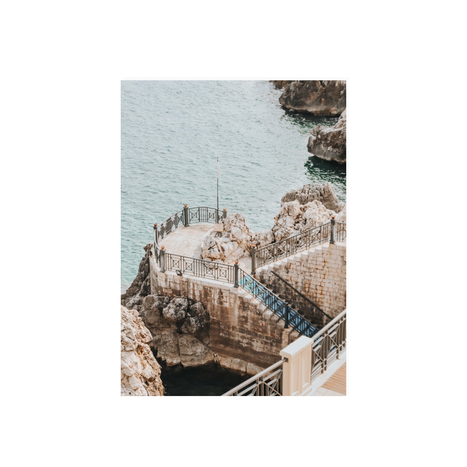 Tidal Staircase Puglia coastal Italian wall art 70 x 50 cm unframed fine art canvas