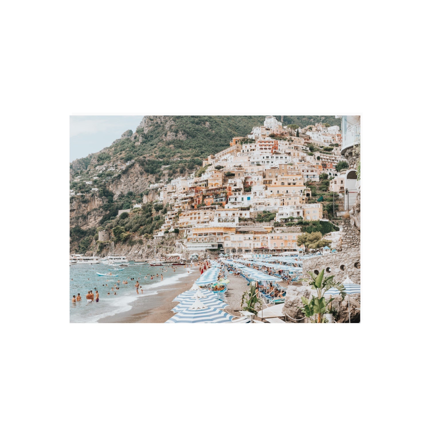 Villagio Sul Mare fine art print, Positano, Italy, 70 x 50 cm, Unframed, Fine Art Canvas