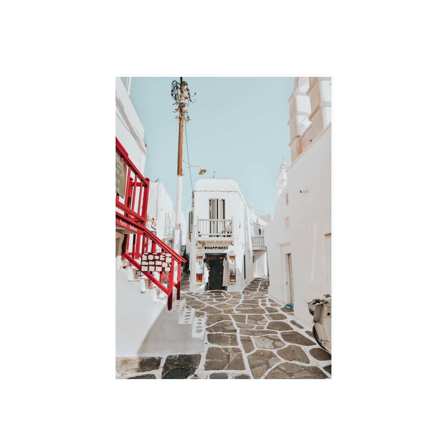 Happiness Mykonos Greek island wall art 70 x 50 cm unframed fine art canvas
